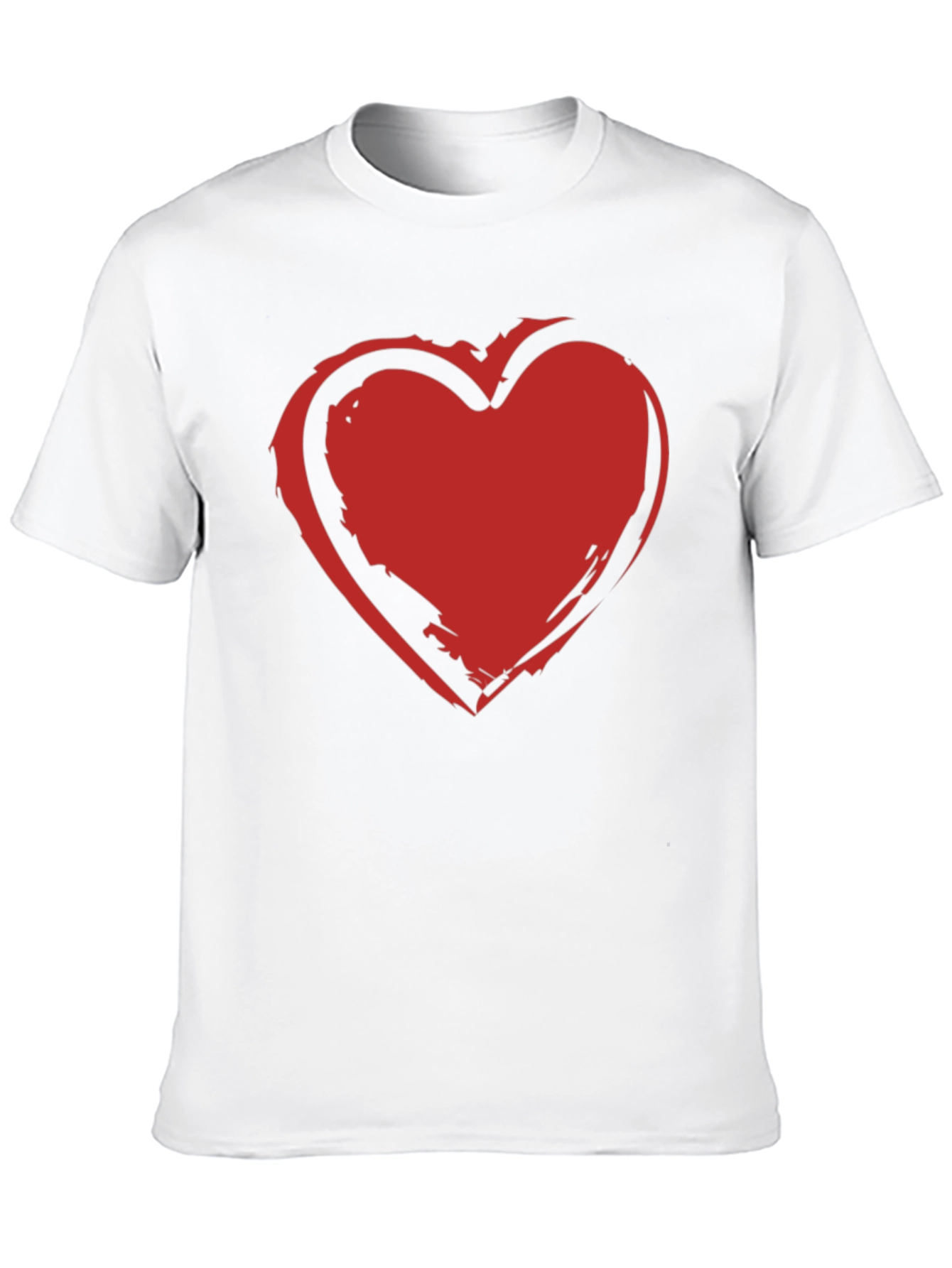 Bold Red Heart Graphic Black T-Shirt