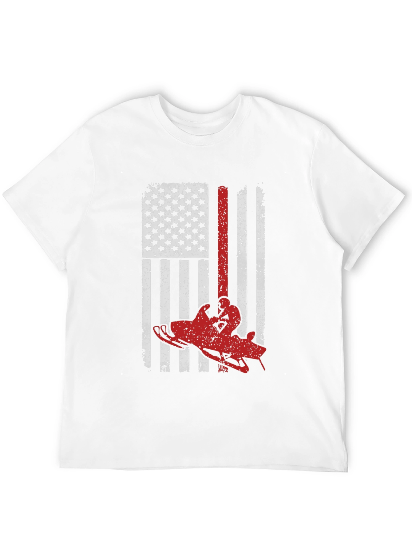 Snowmobile American Flag Graphic Tee