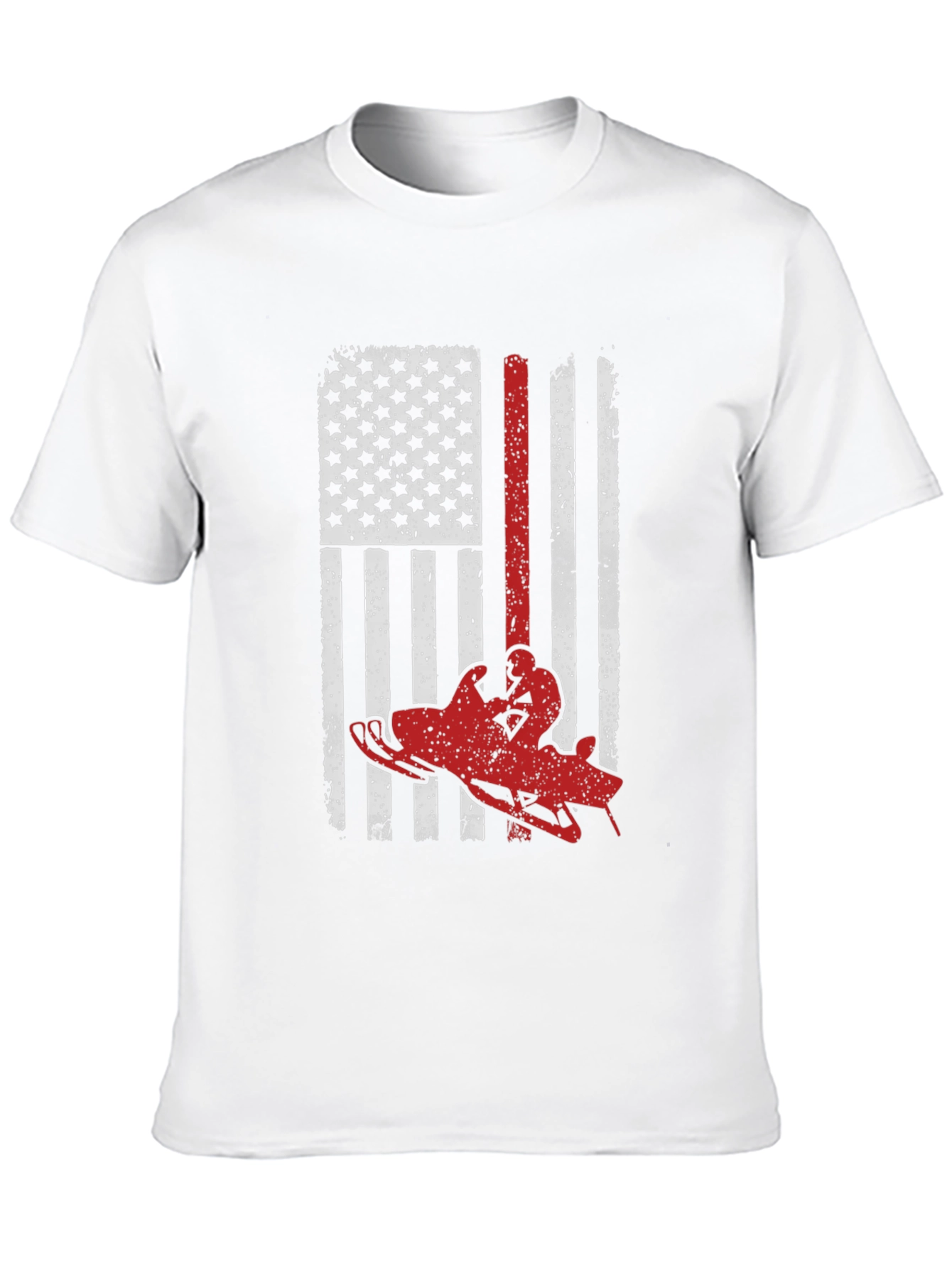 Snowmobile American Flag Graphic Tee