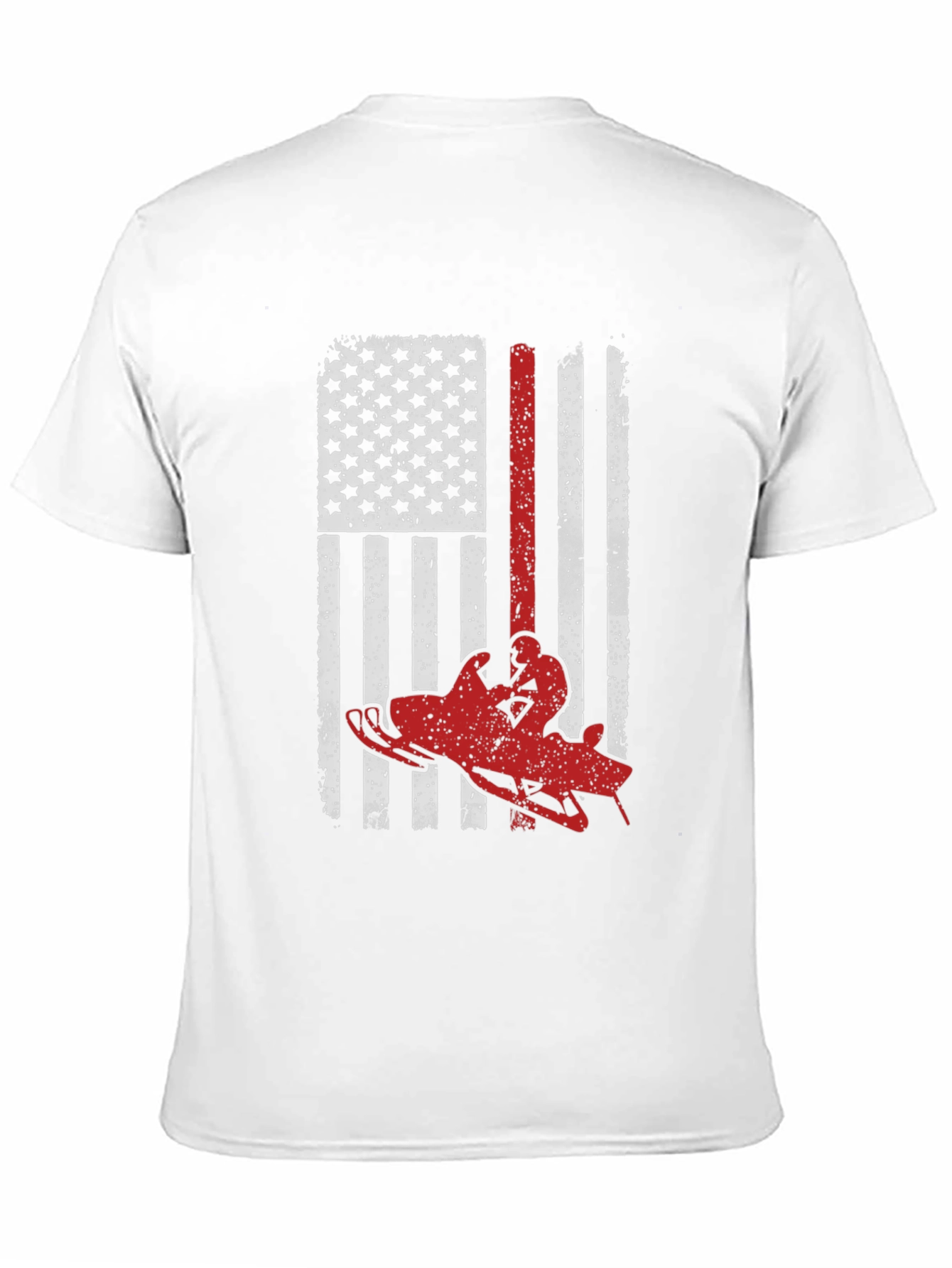 Snowmobile American Flag Graphic Tee