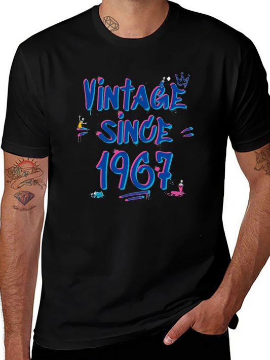 Vintage Since 1967 Graphic Tee - Black Cotton T-Shirt