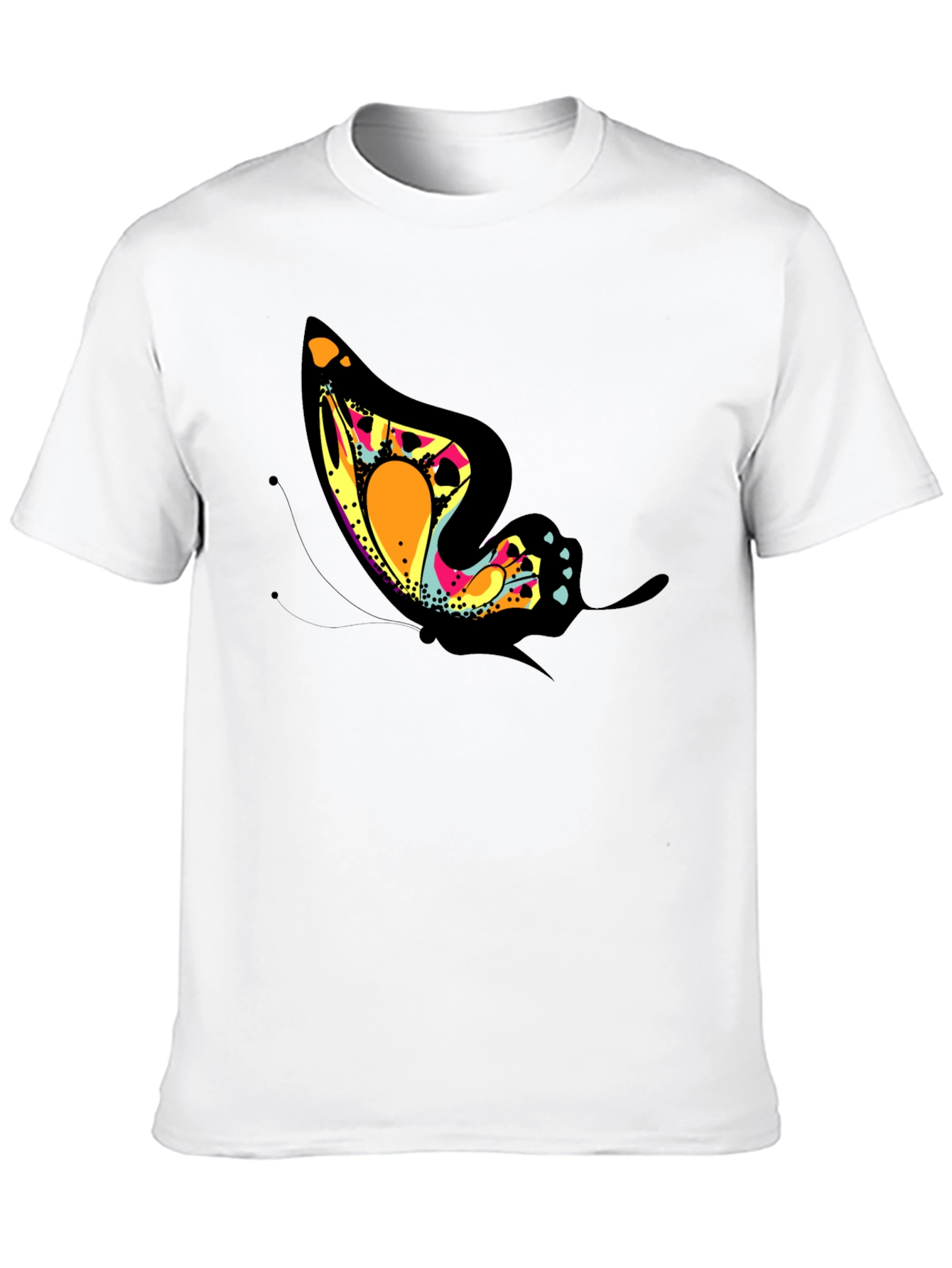 Butterfly Graphic Tee - Trendy Black T-Shirt