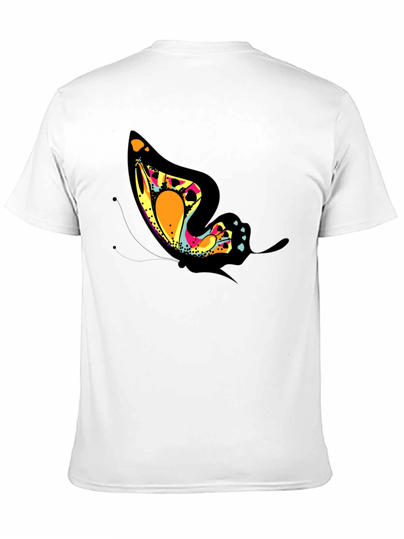 Butterfly Graphic Tee - Trendy Black T-Shirt