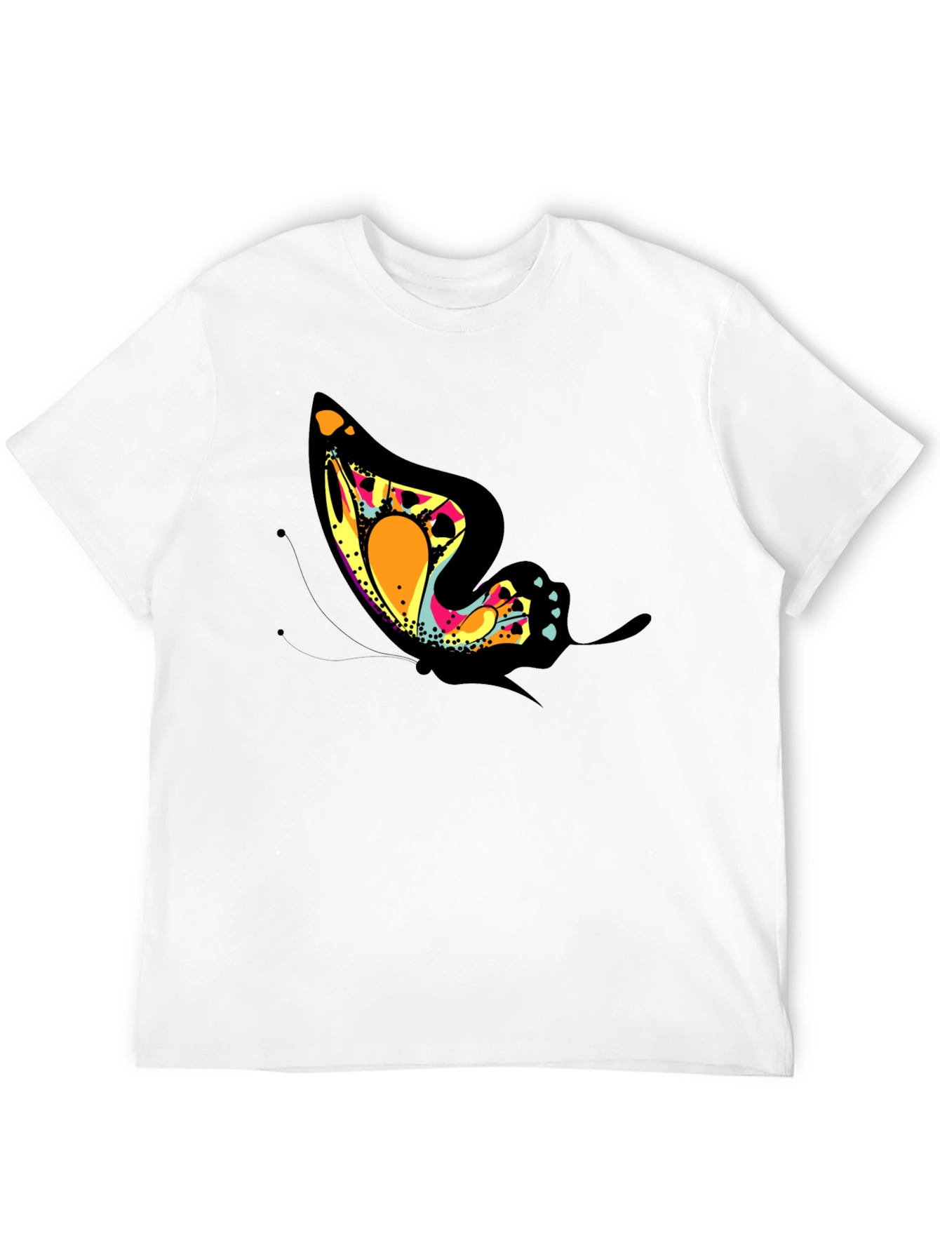Butterfly Graphic Tee - Trendy Black T-Shirt