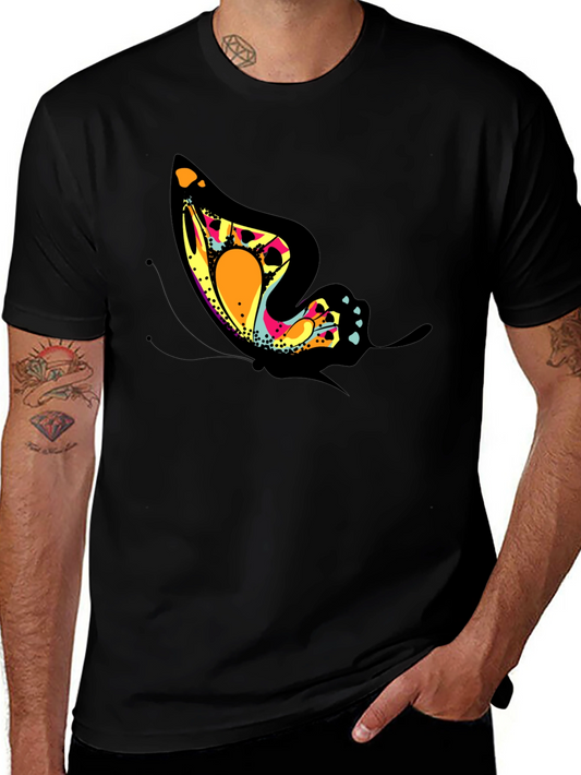 Butterfly Graphic Tee - Trendy Black T-Shirt
