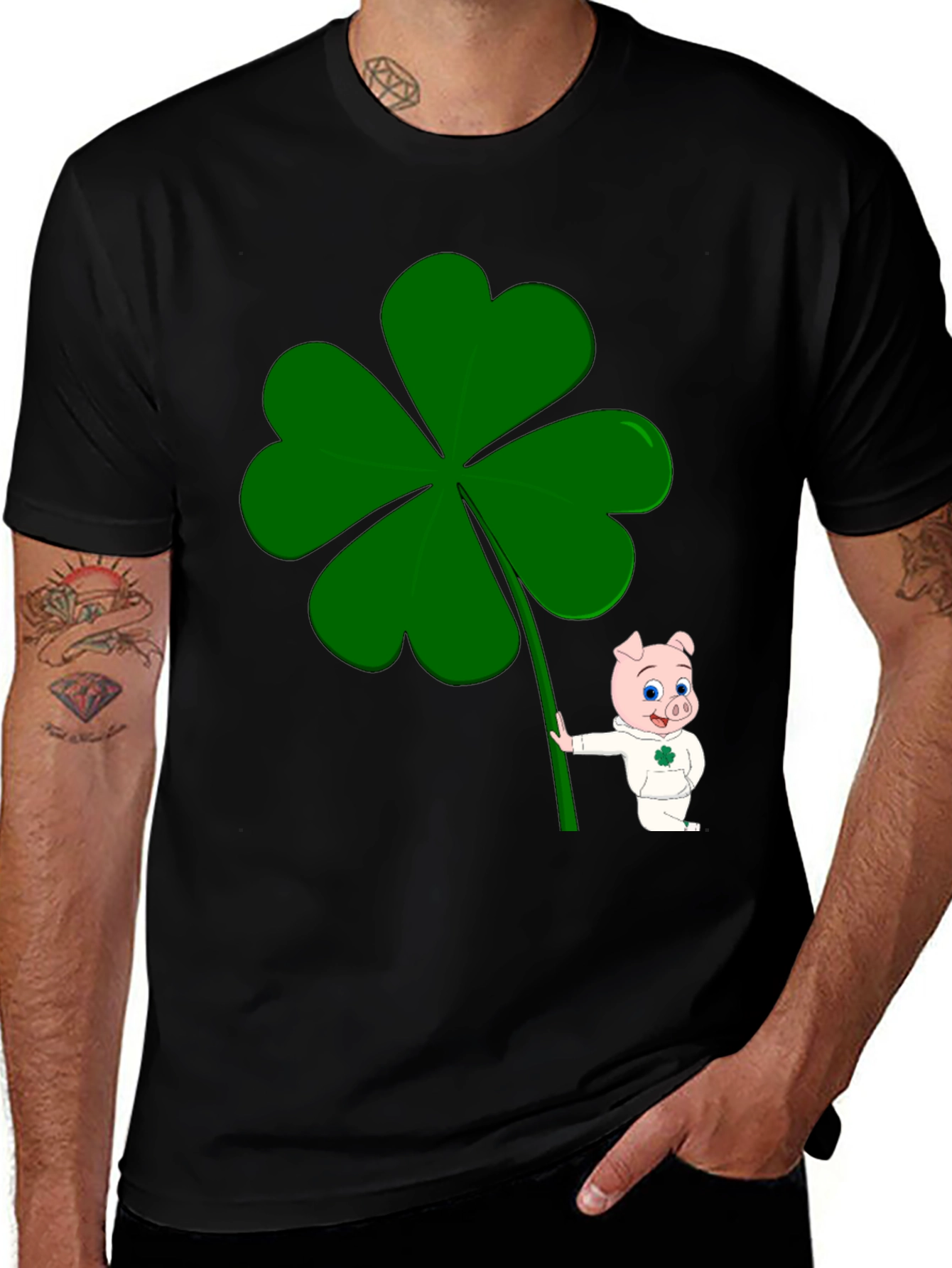 Lucky Piggy Clover Graphic Tee