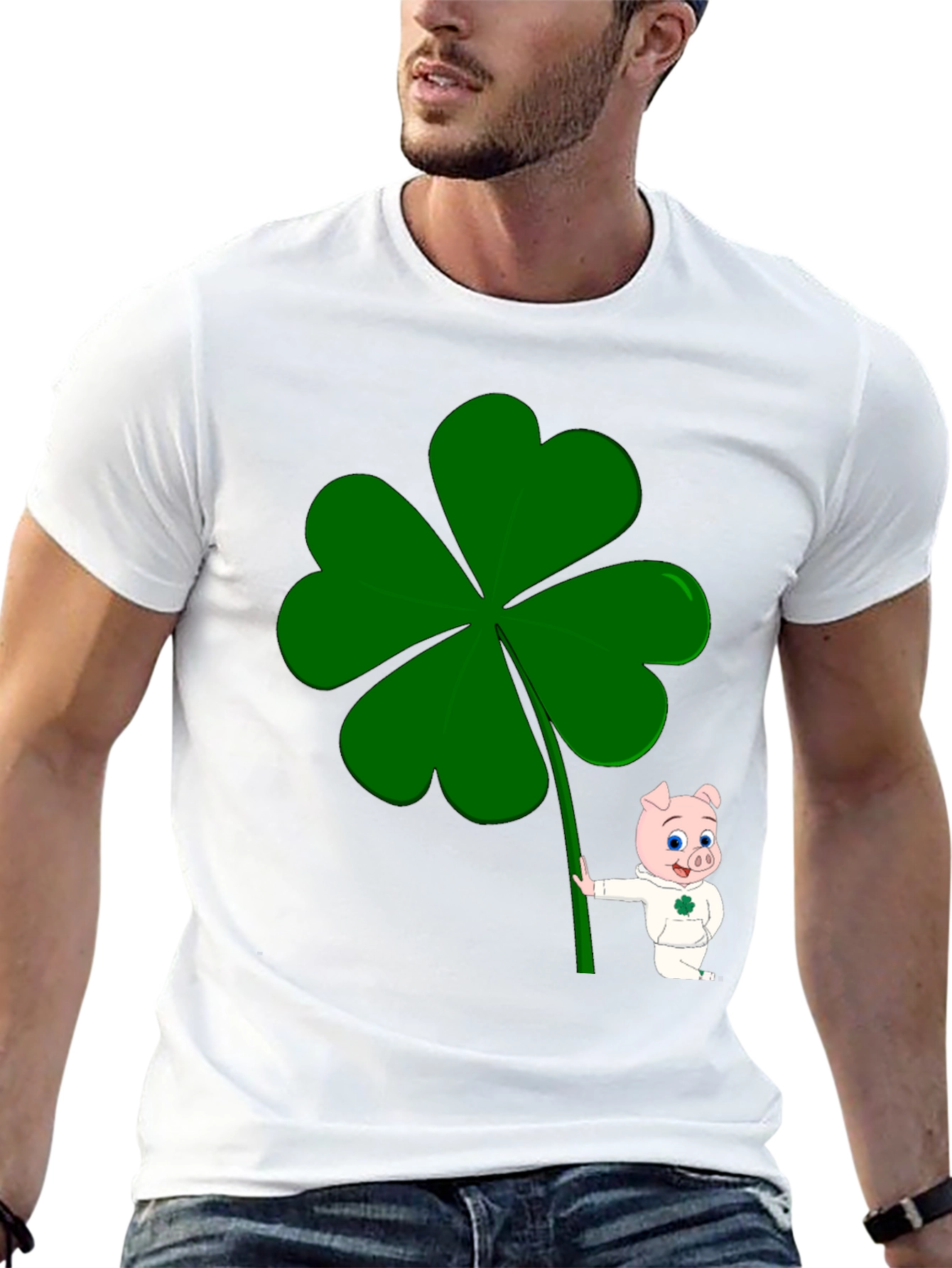 Lucky Piggy Clover Graphic Tee