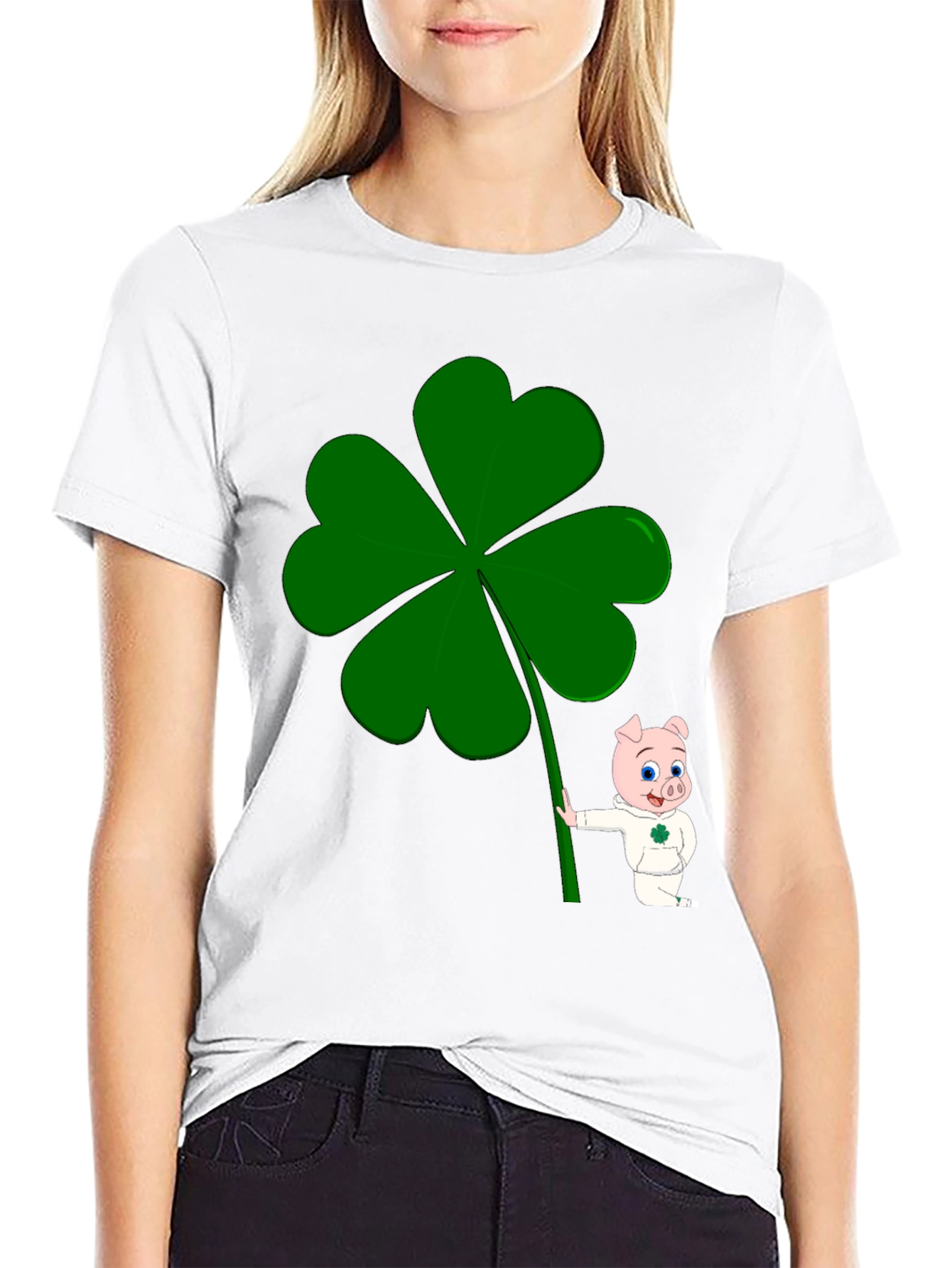 Lucky Piggy Clover Graphic Tee
