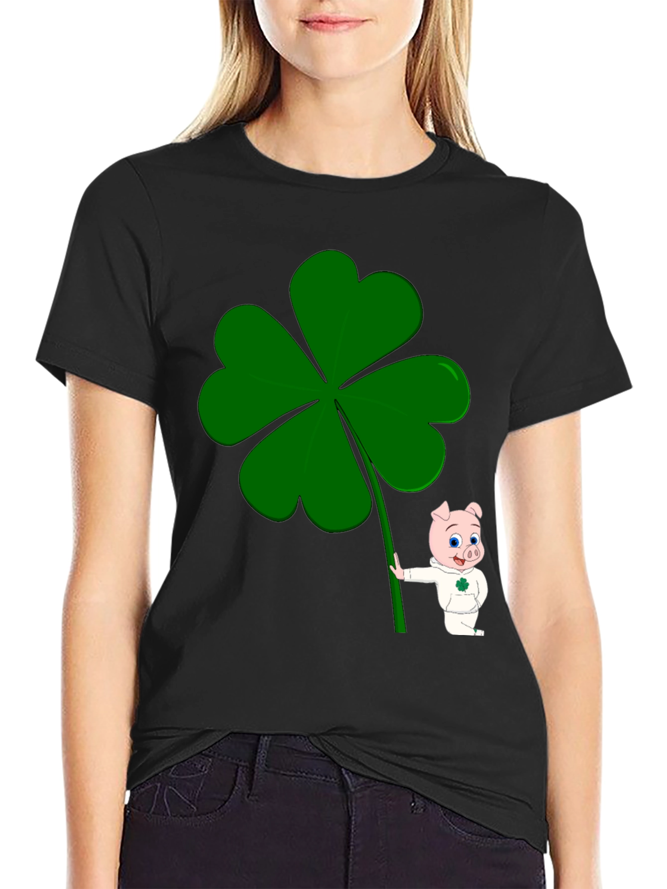 Lucky Piggy Clover Graphic Tee