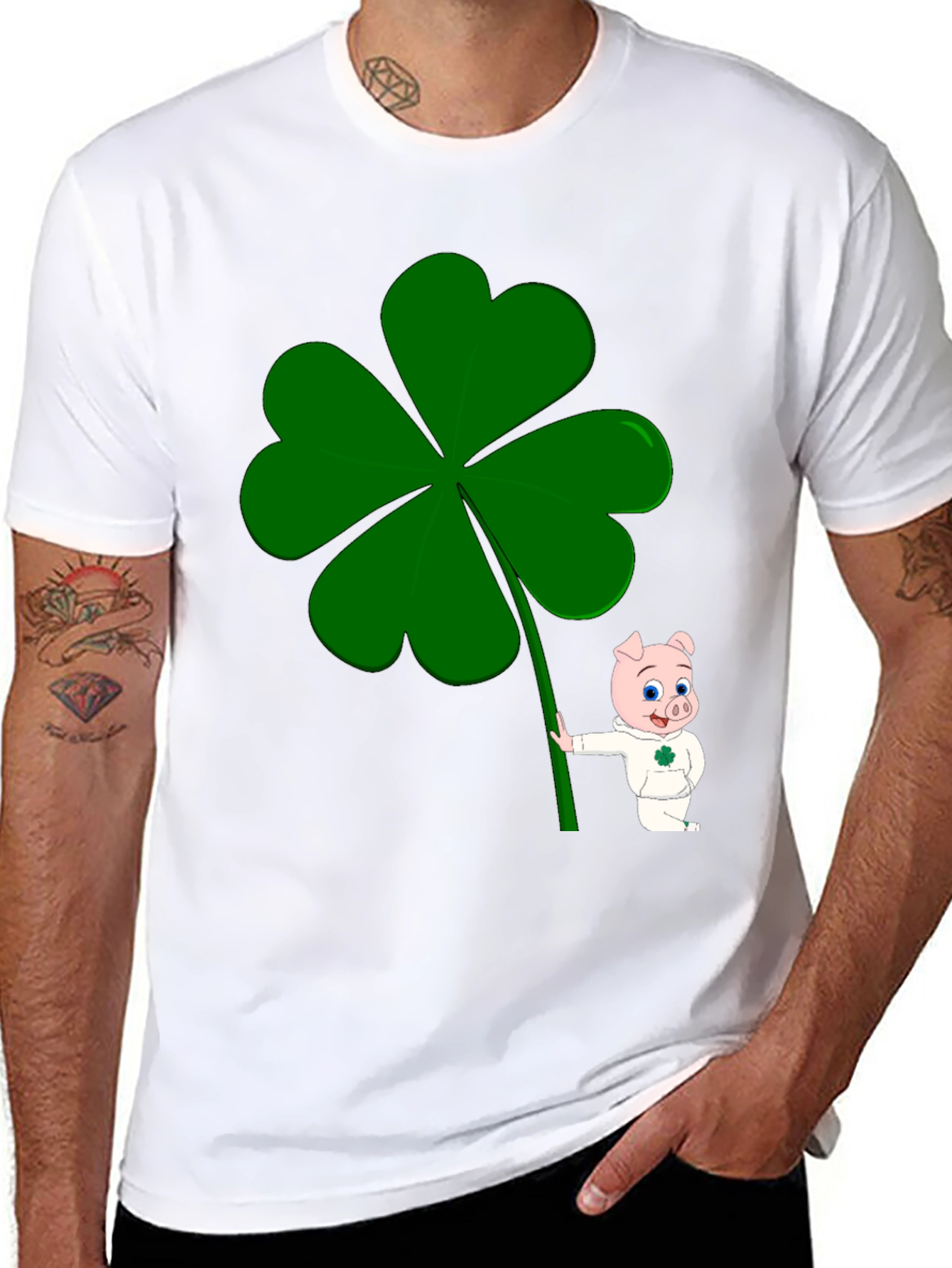 Lucky Piggy Clover Graphic Tee