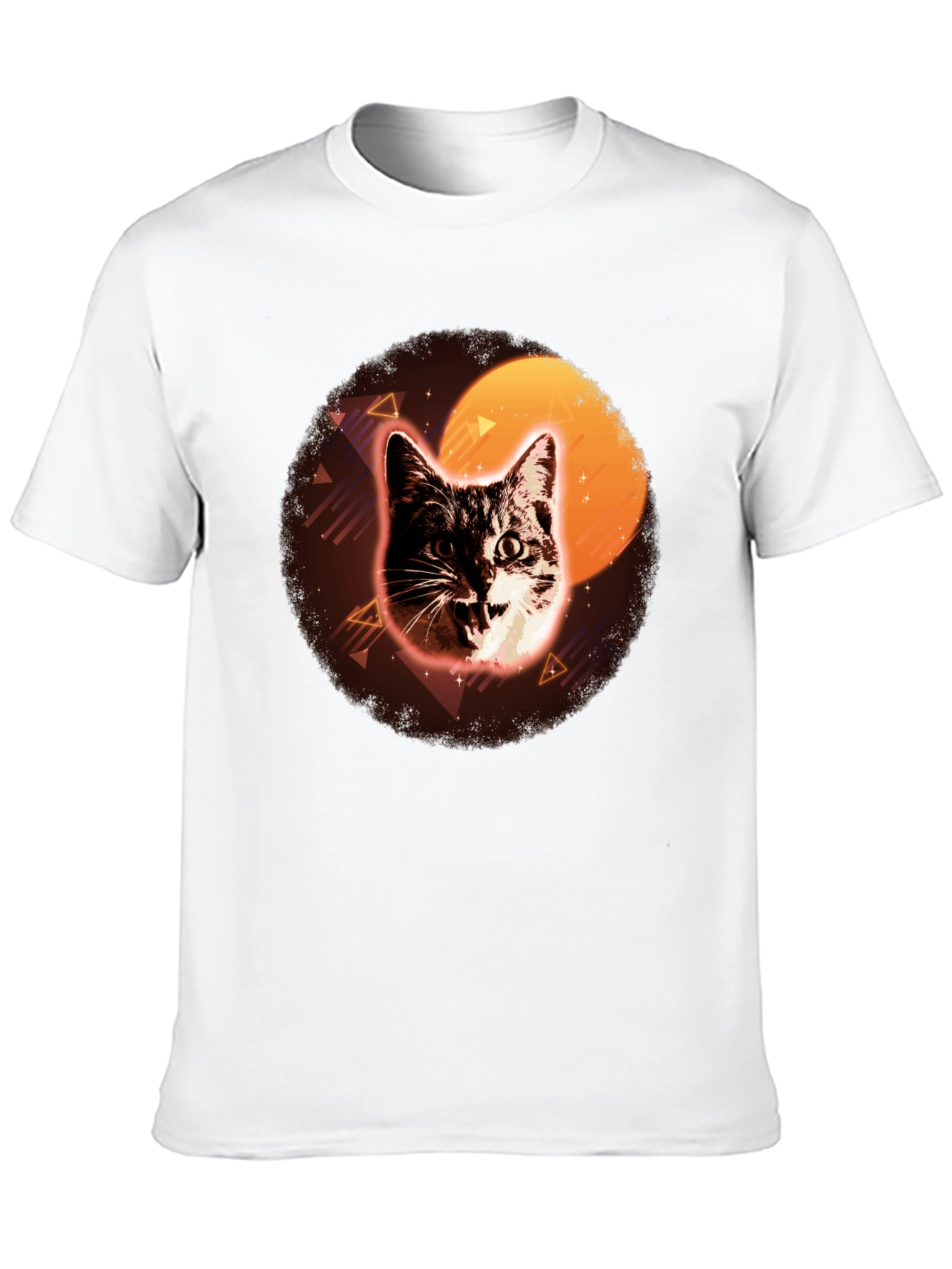 Retro Cat Graphic Tee - Black