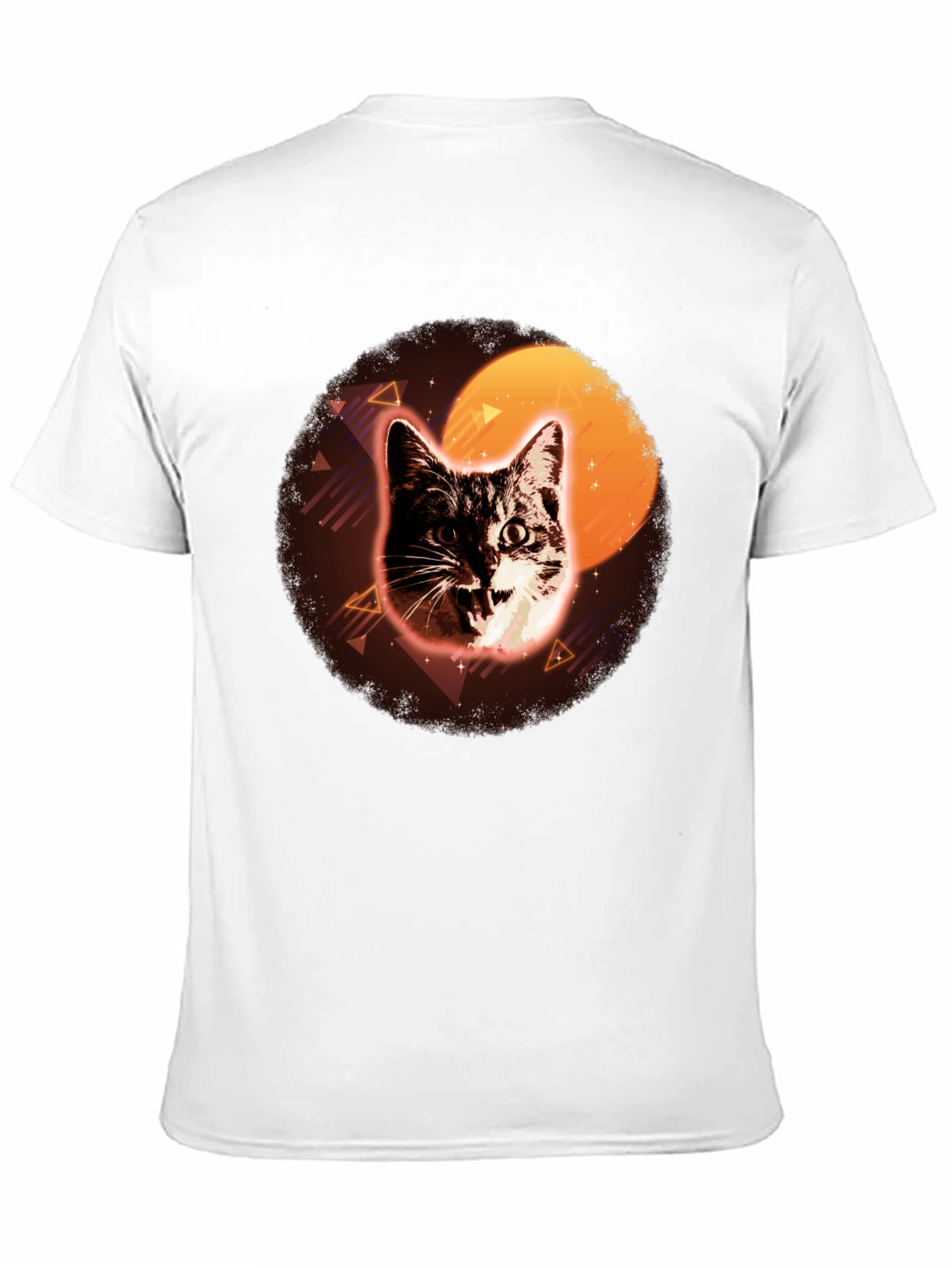 Retro Cat Graphic Tee - Black
