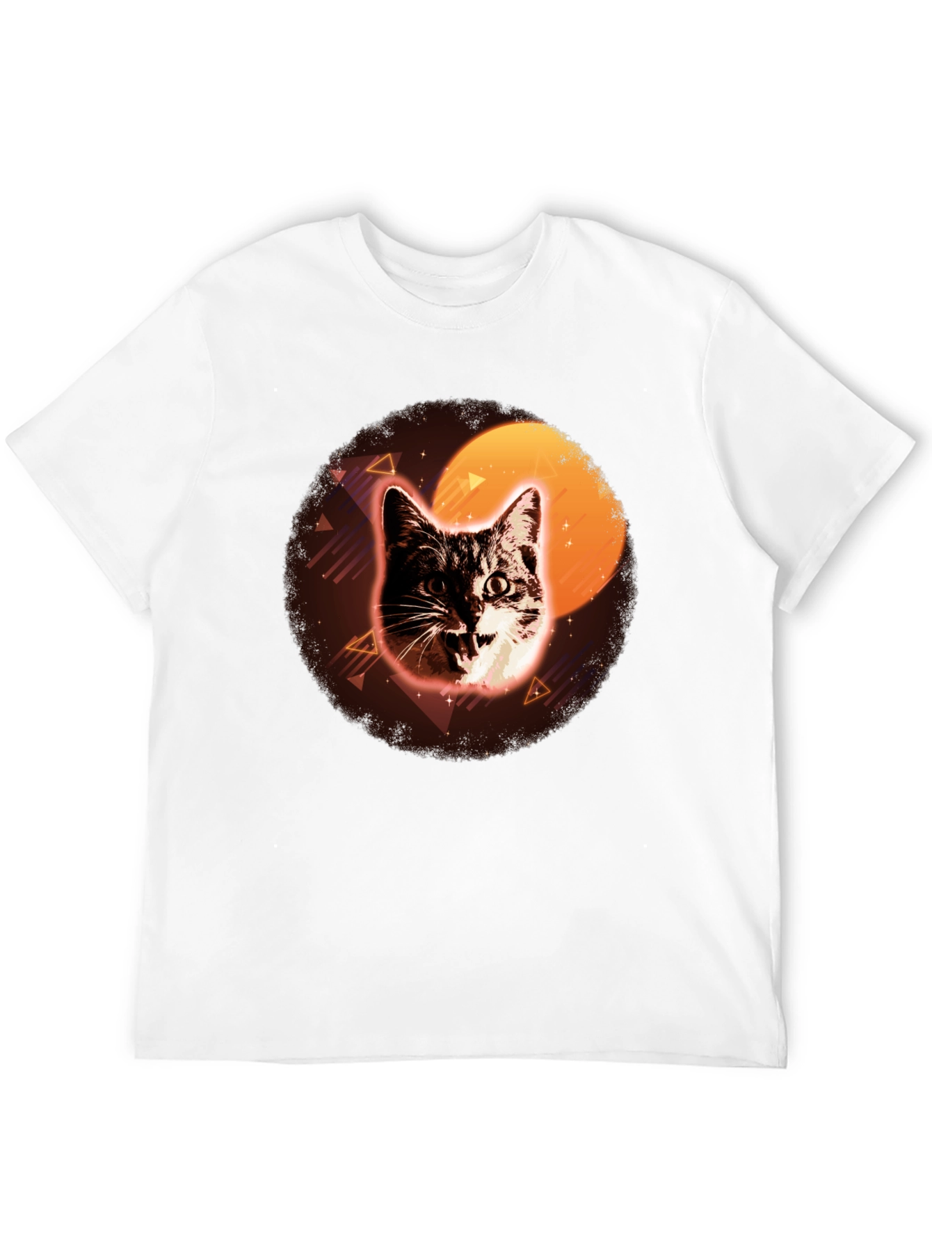 Retro Cat Graphic Tee - Black