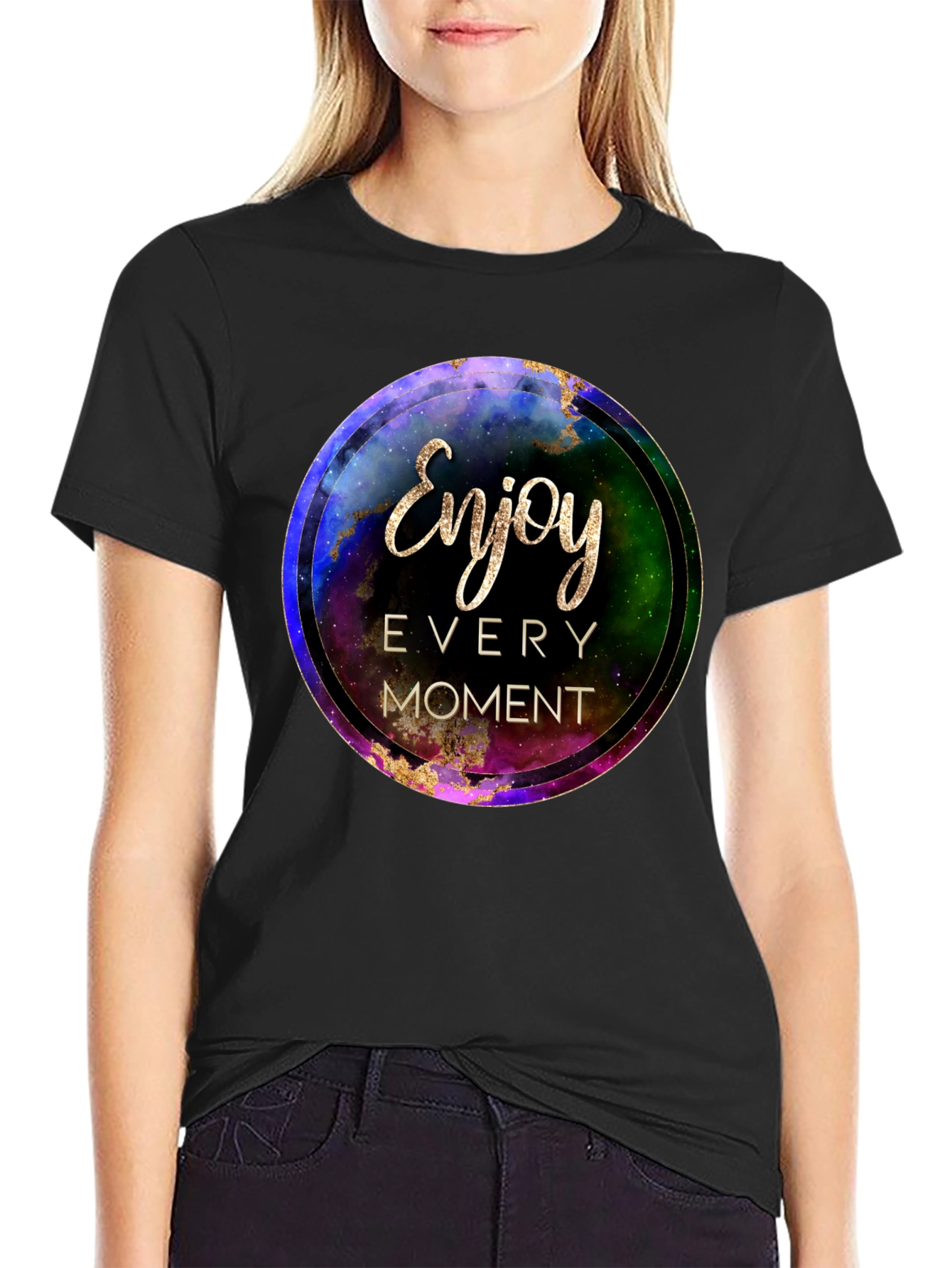 Enjoy Every Moment Black Graphic Tee