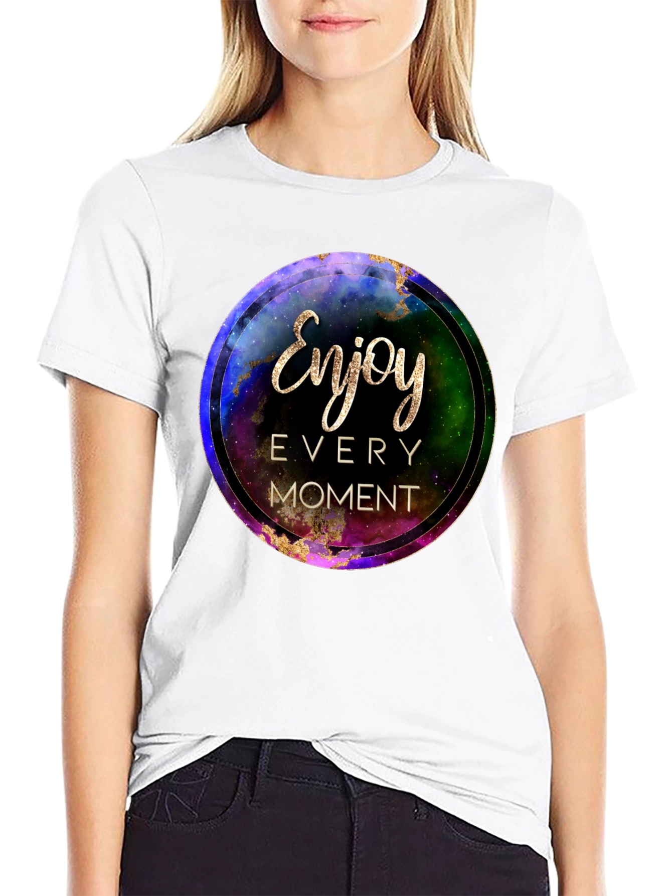 Enjoy Every Moment Black Graphic Tee