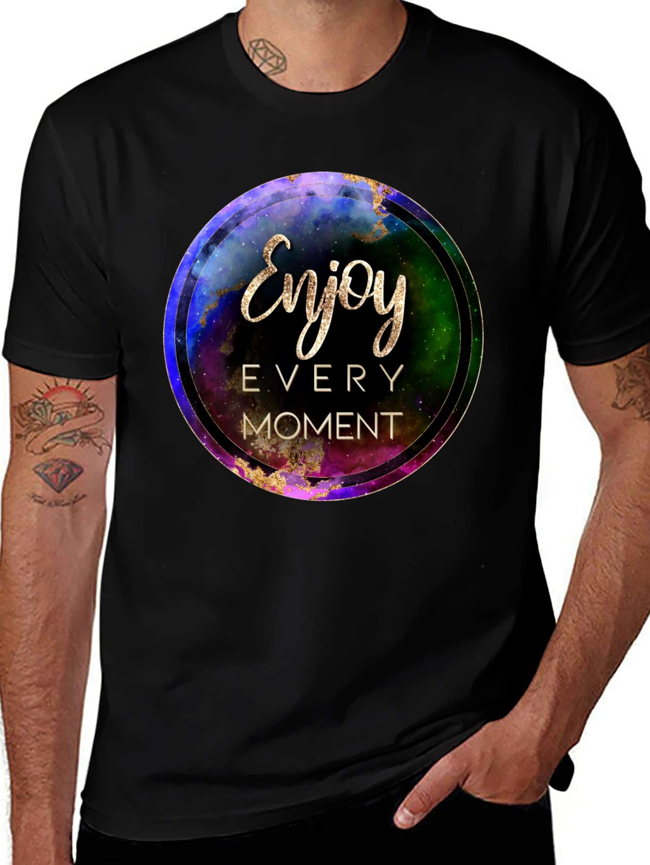 Enjoy Every Moment Black Graphic Tee