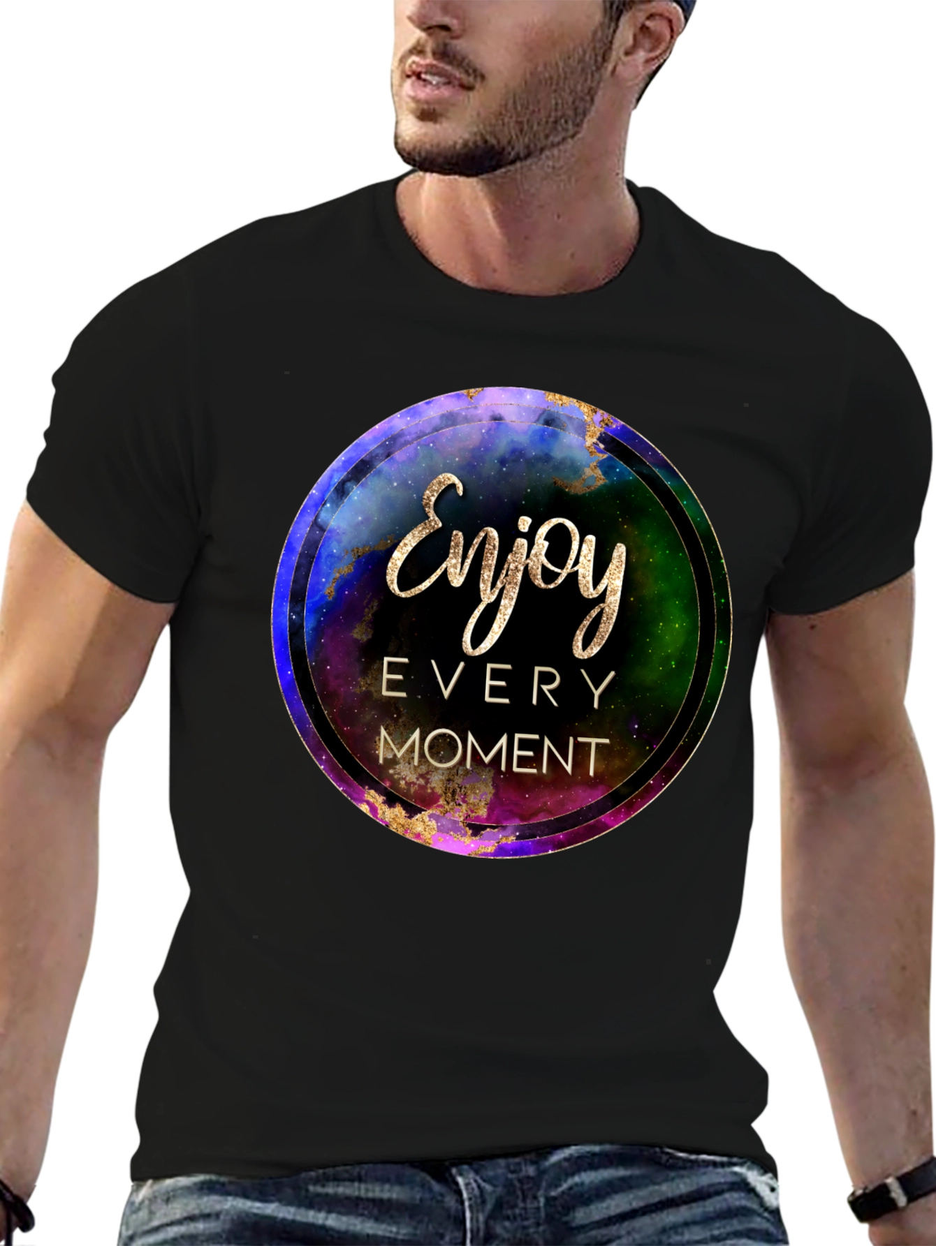 Enjoy Every Moment Black Graphic Tee