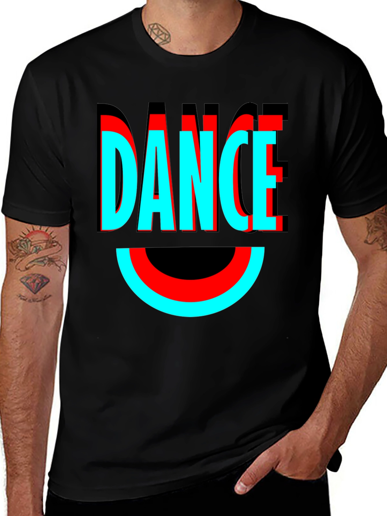 Dance Graphic Tee - Stylish Black Cotton T-Shirt