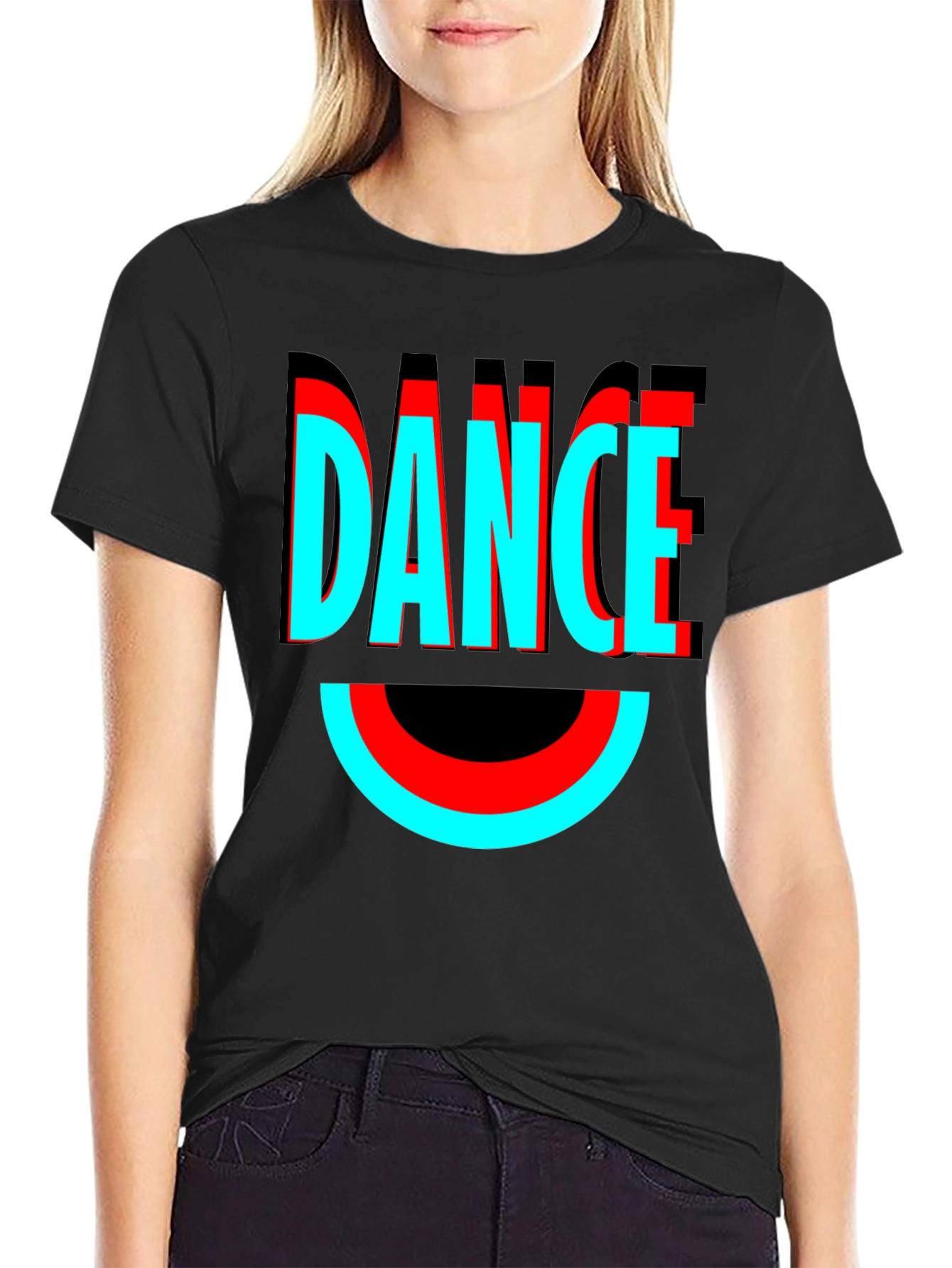 Dance Graphic Tee - Stylish Black Cotton T-Shirt