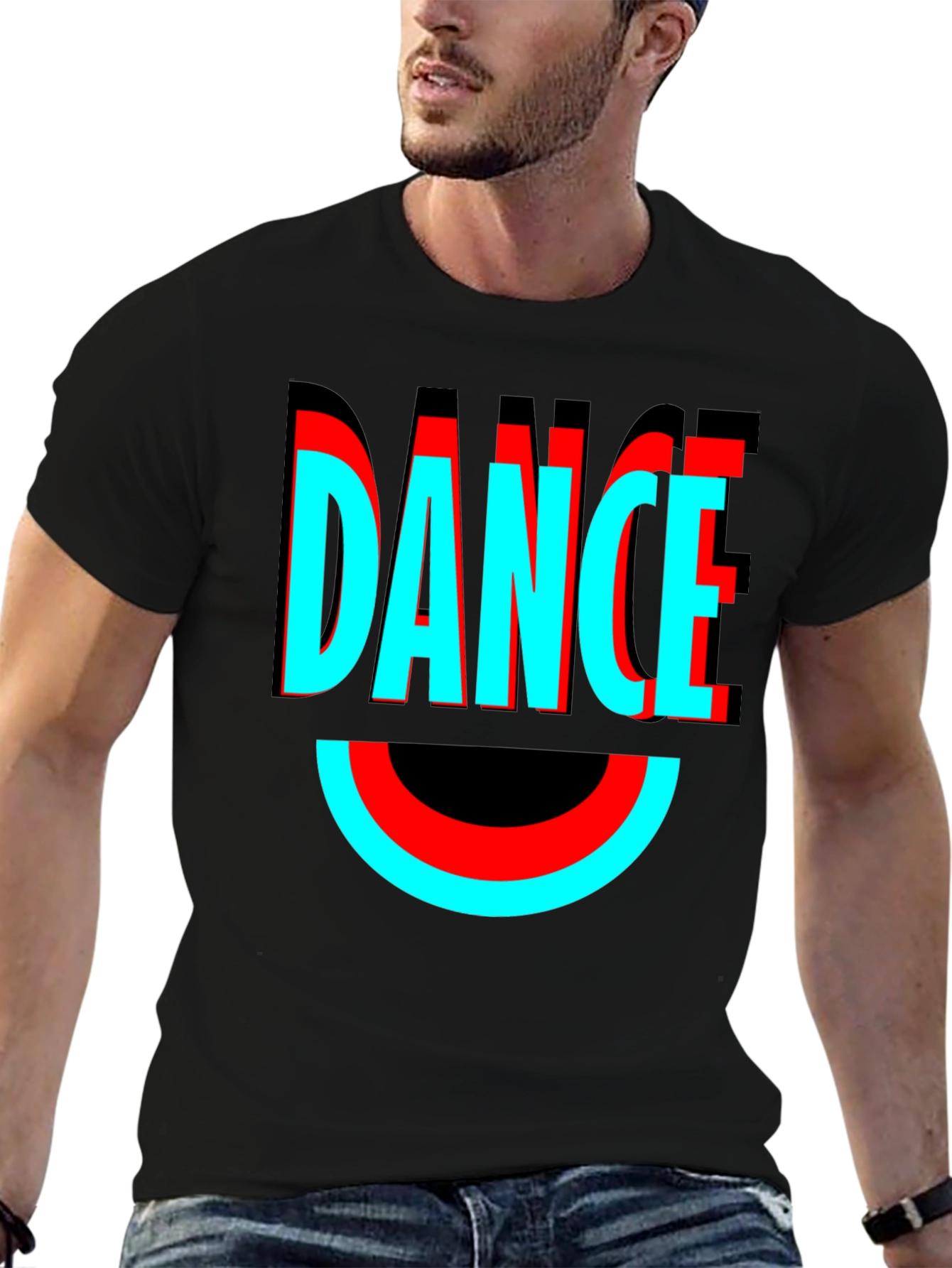 Dance Graphic Tee - Stylish Black Cotton T-Shirt