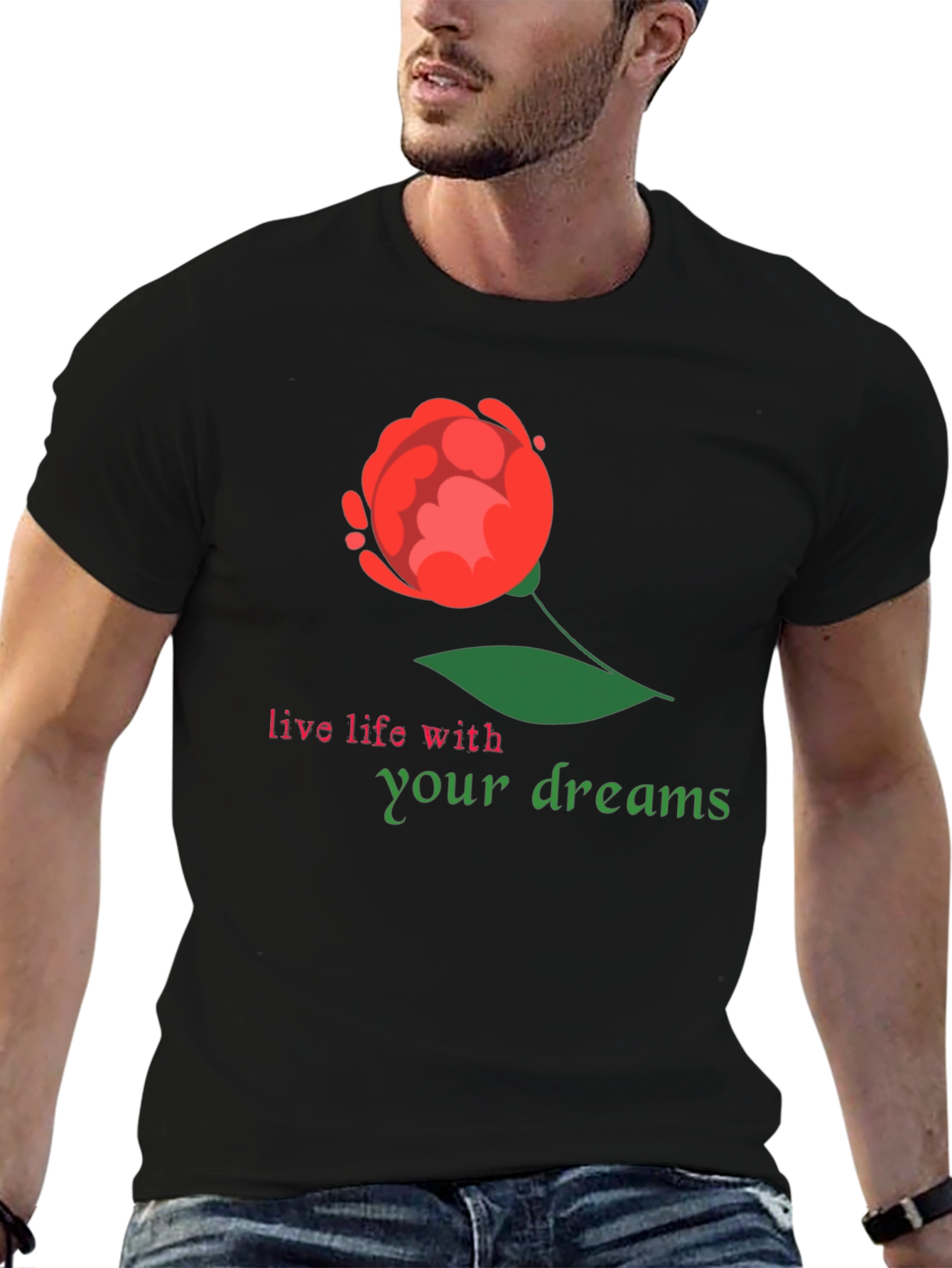 Dream Life Black Graphic T-Shirt