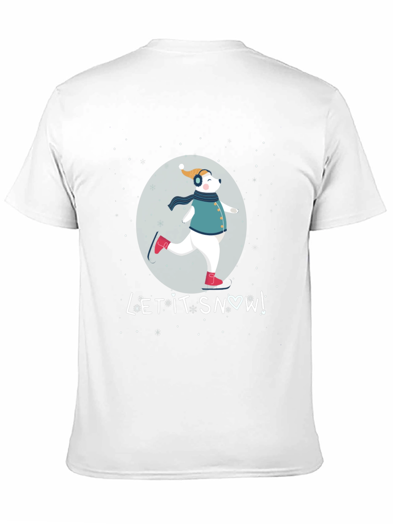 Winter Fun Tee: Skating Bear Let It Snow Design