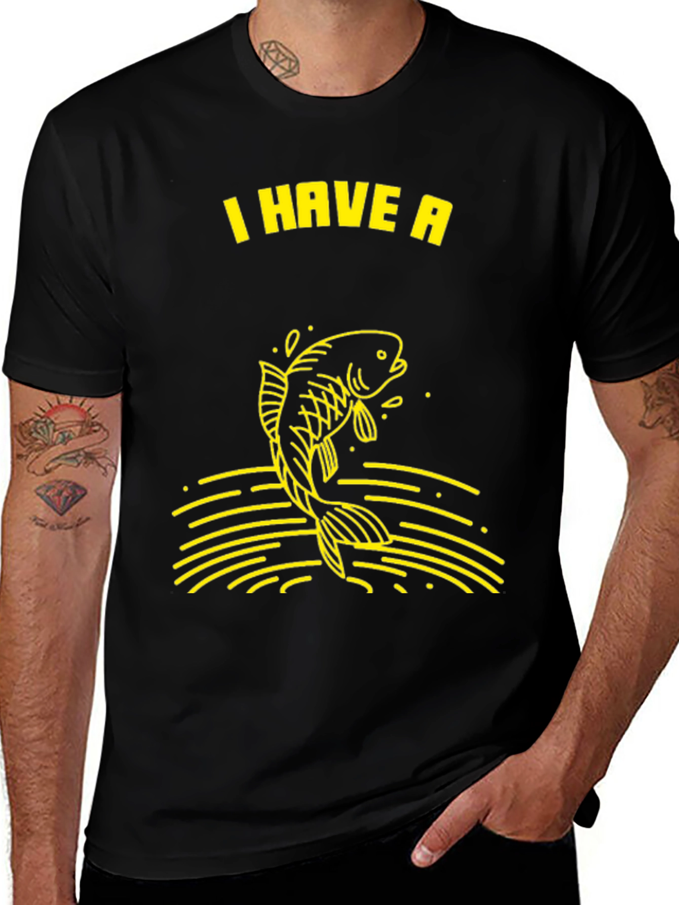 I Have A Fish T-Shirt - Black Graphic Tee