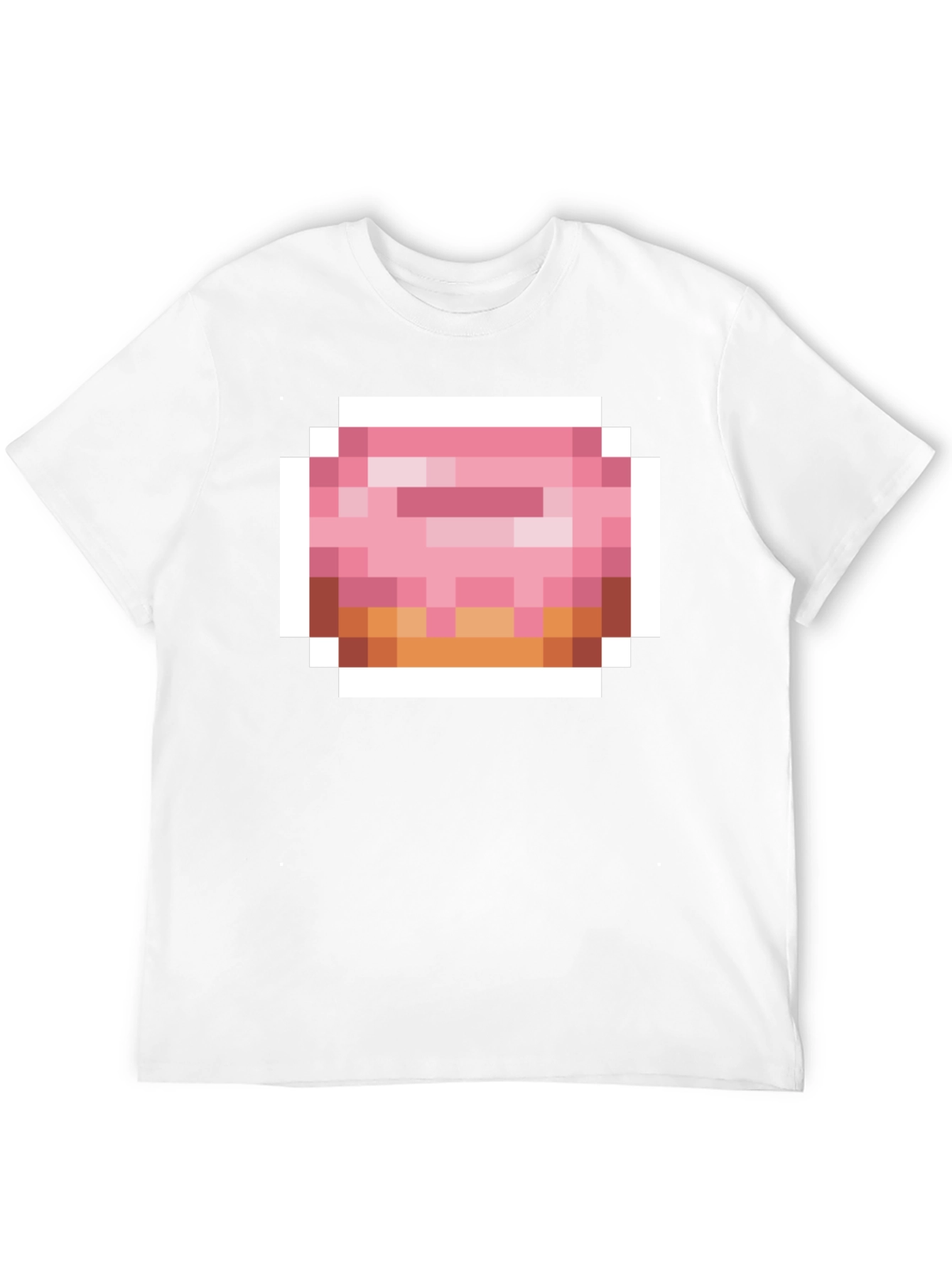 Pixel Donut Graphic Tee - Black Cotton Casual Shirt
