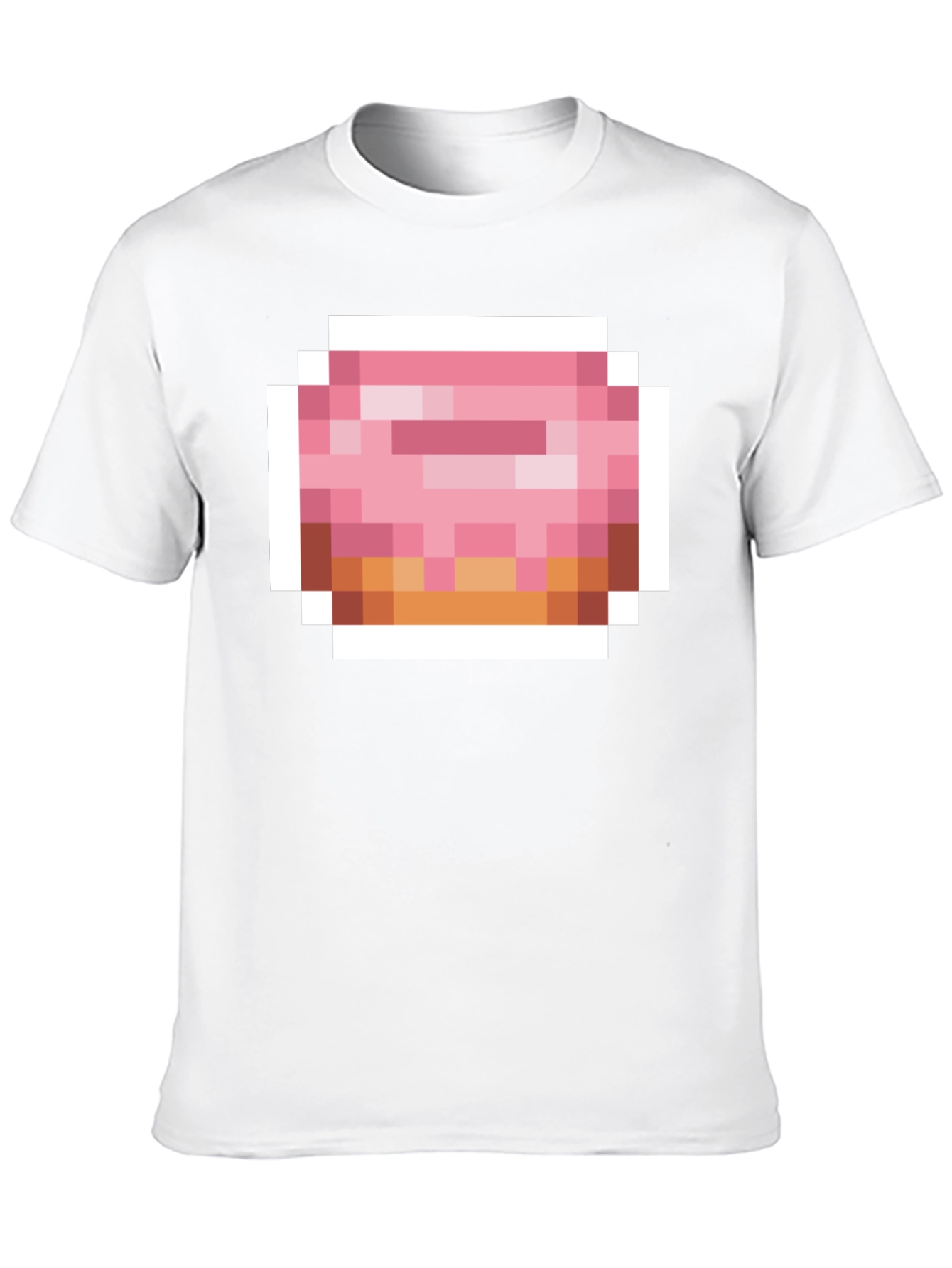 Pixel Donut Graphic Tee - Black Cotton Casual Shirt