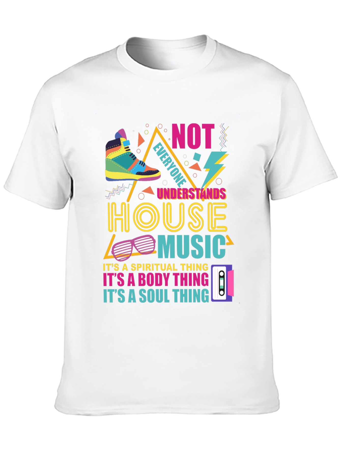 House Music Graphic Tee - Retro 90s Style