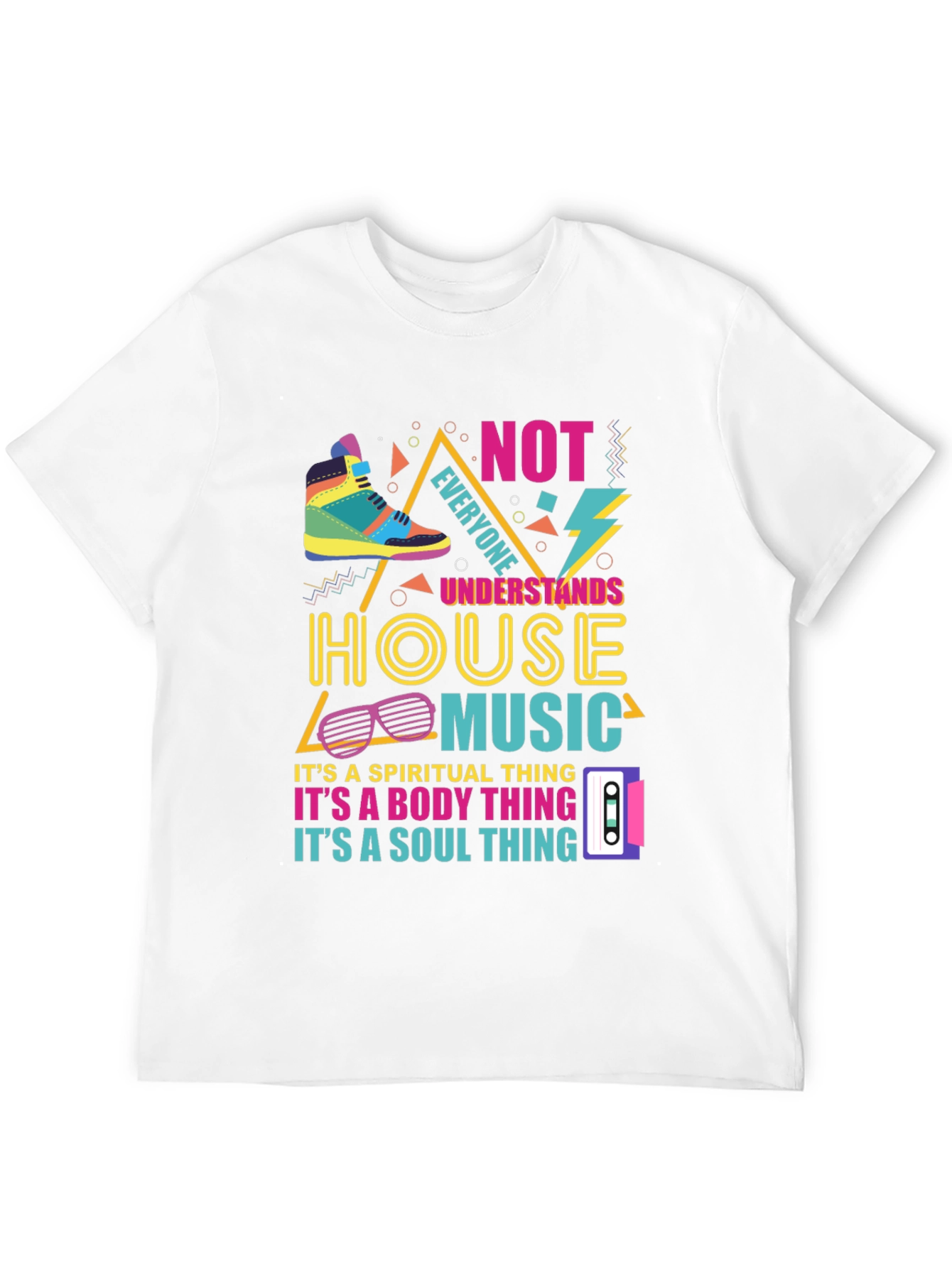 House Music Graphic Tee - Retro 90s Style