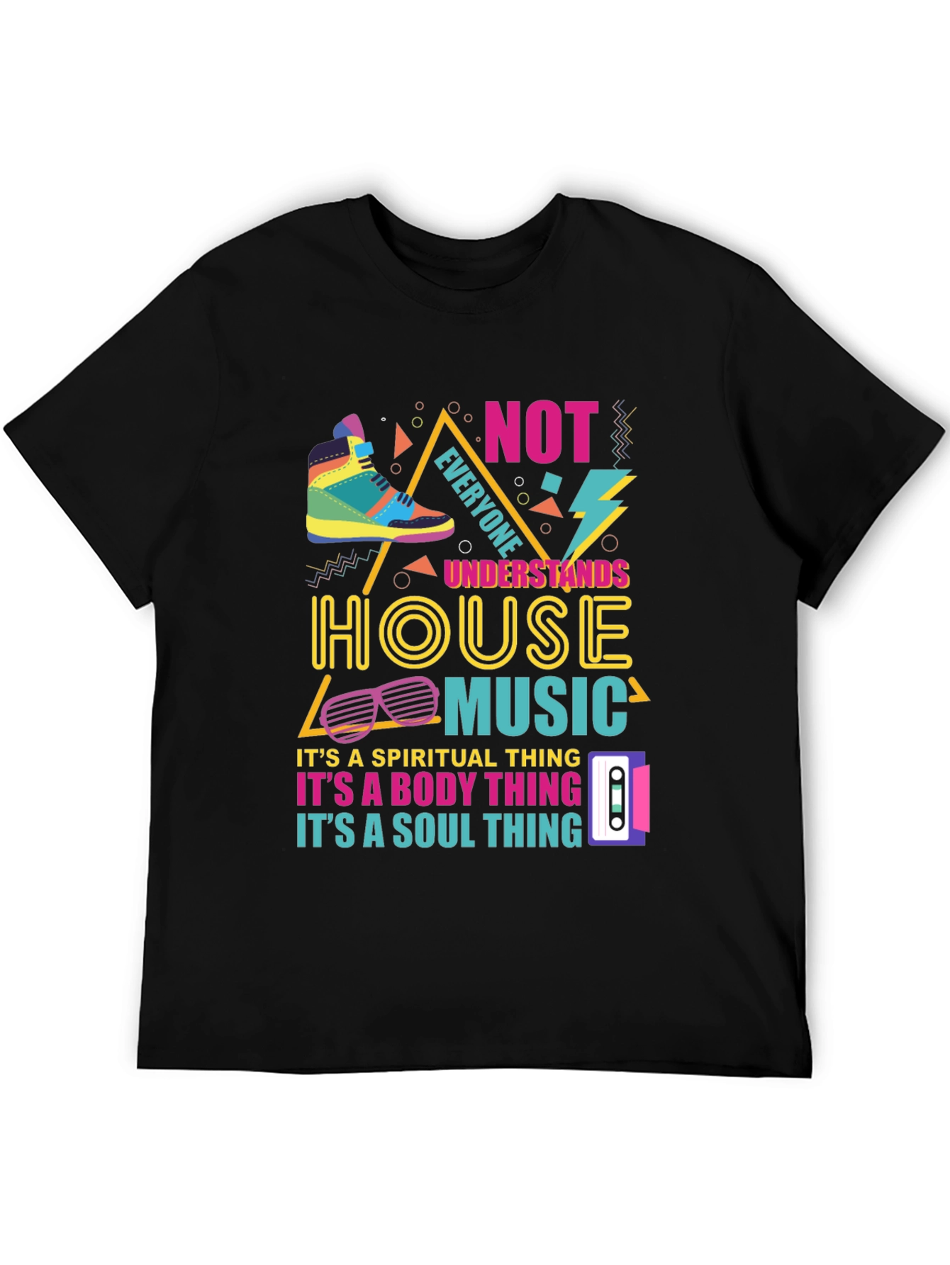 House Music Graphic Tee - Retro 90s Style