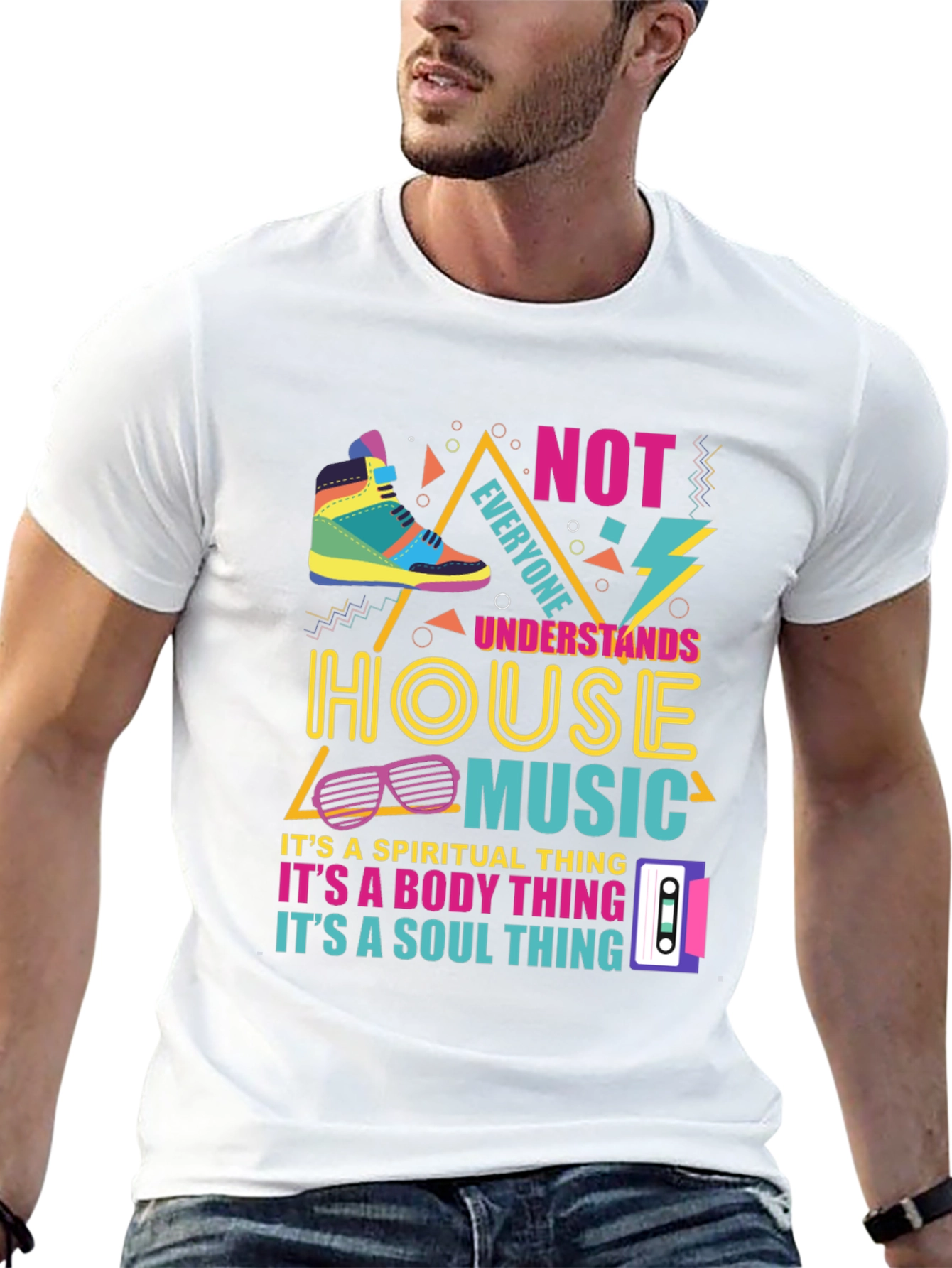 House Music Graphic Tee - Retro 90s Style