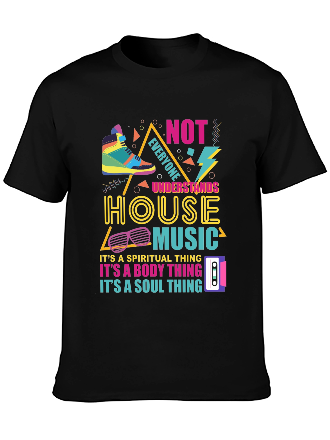 House Music Graphic Tee - Retro 90s Style