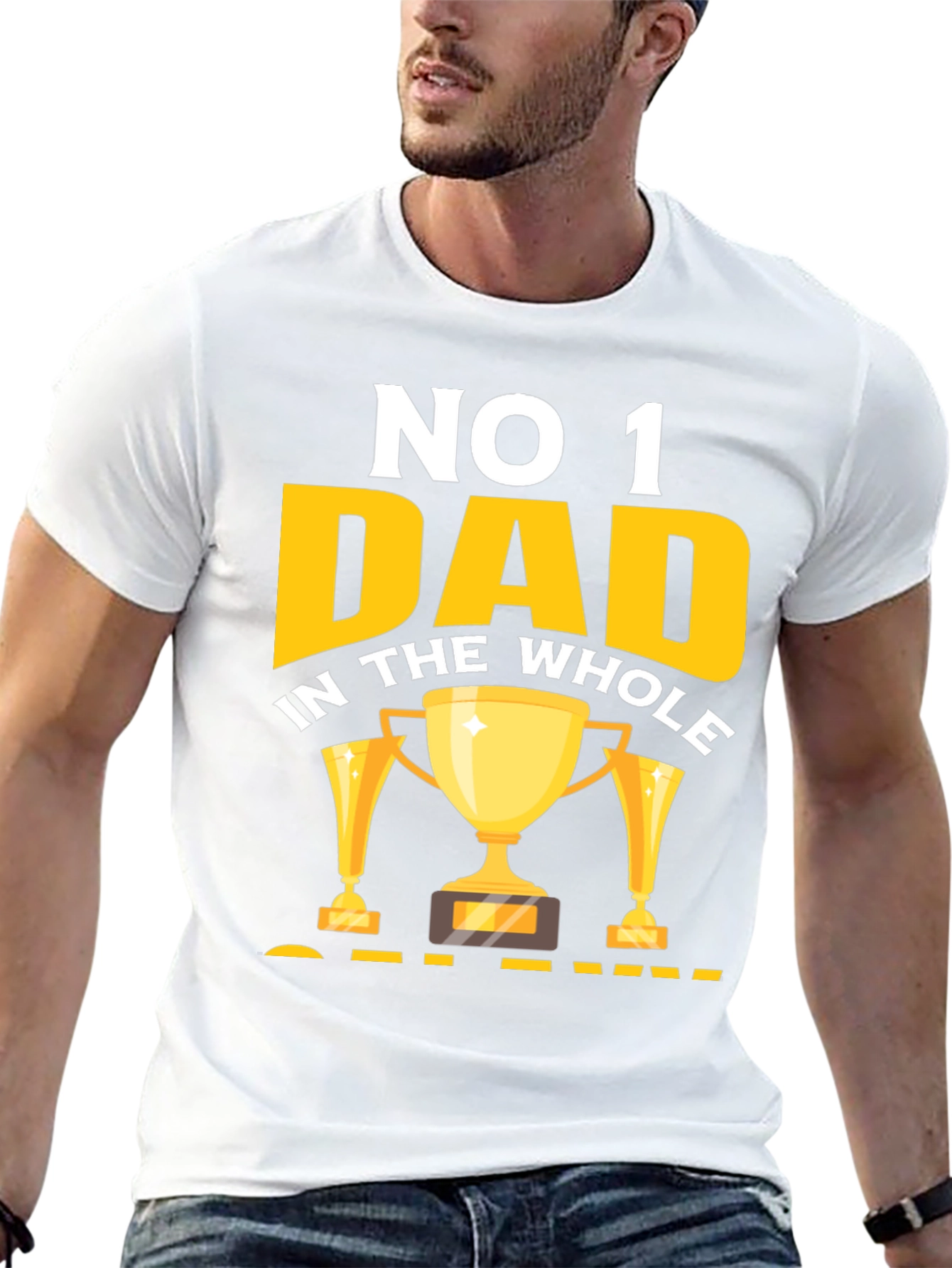 No. 1 Dad T-Shirt - Trophy Design