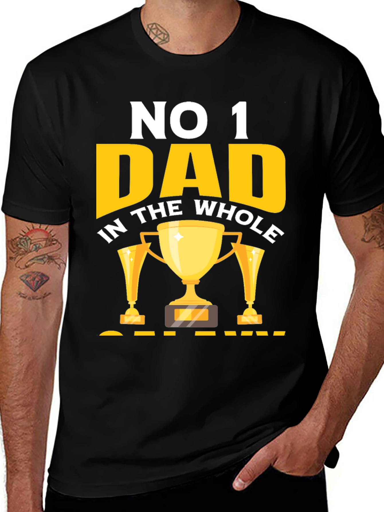 No. 1 Dad T-Shirt - Trophy Design