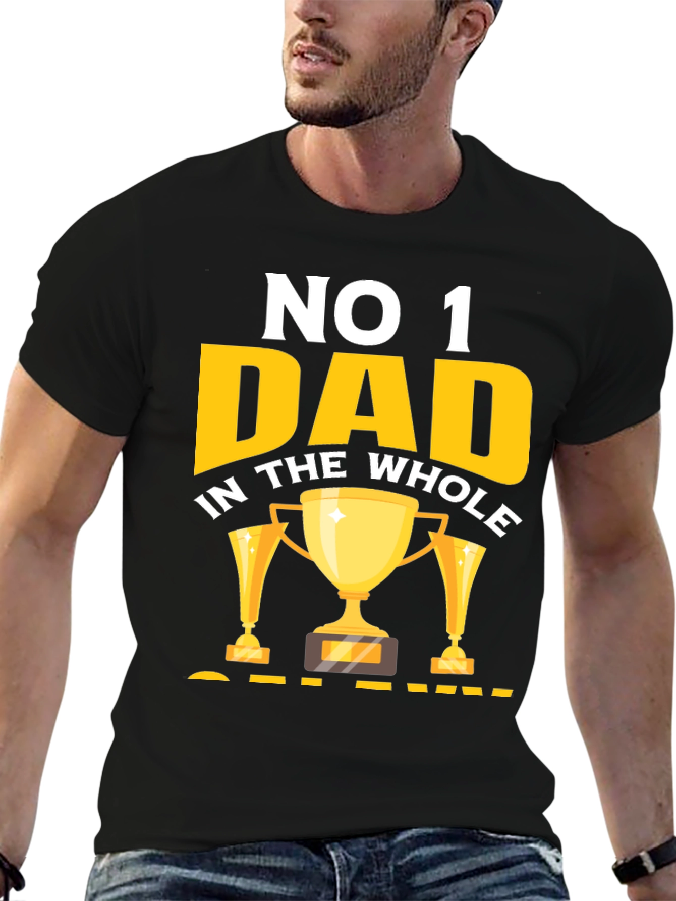 No. 1 Dad T-Shirt - Trophy Design