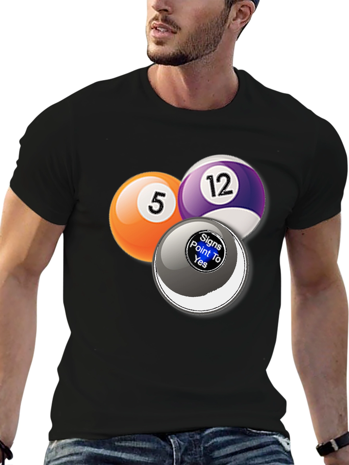 Billiards Graphic T-Shirt - Novelty Pool Ball Tee
