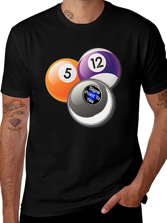 Billiards Graphic T-Shirt - Novelty Pool Ball Tee