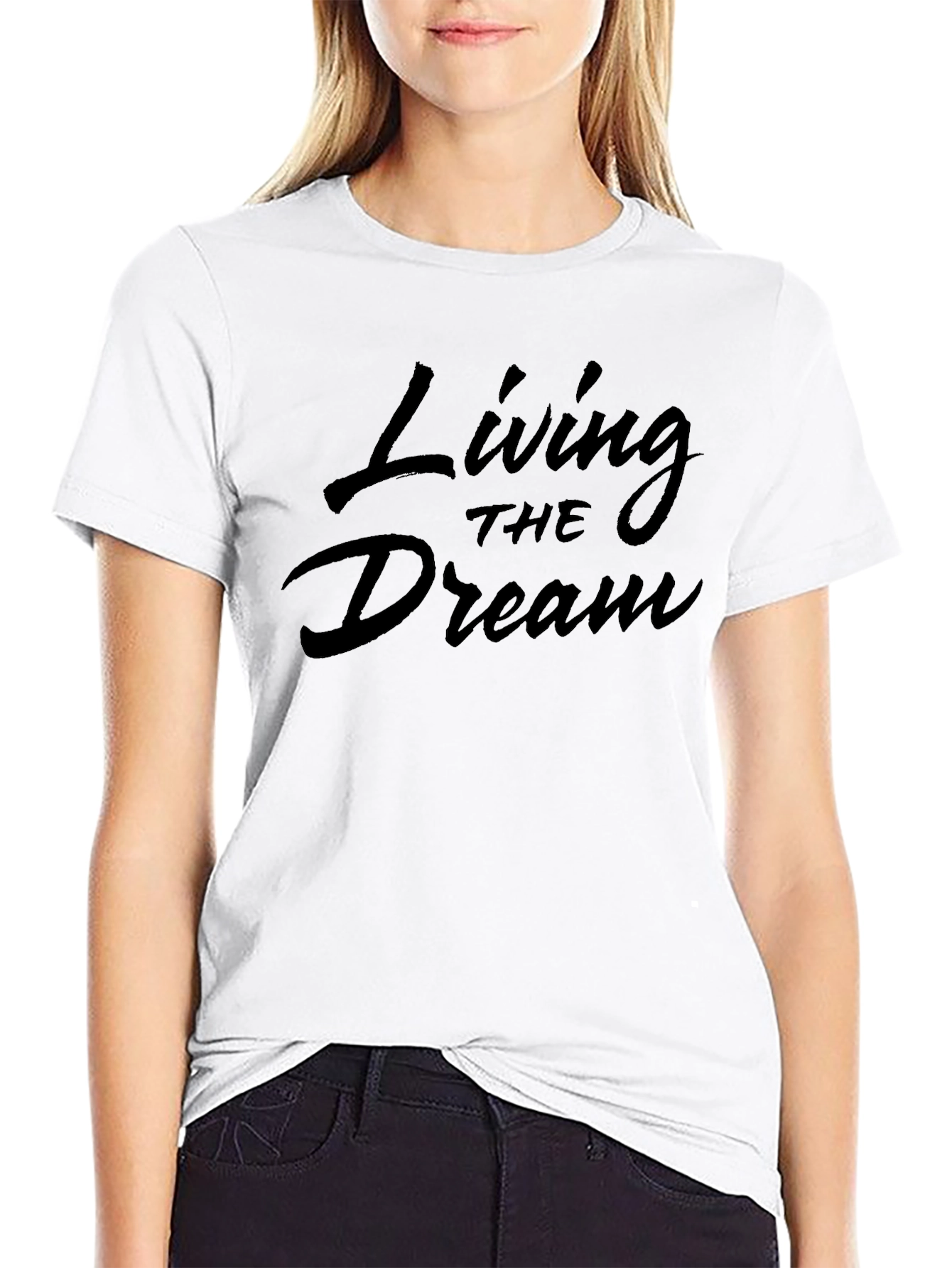Living the Dream Black Graphic T-Shirt