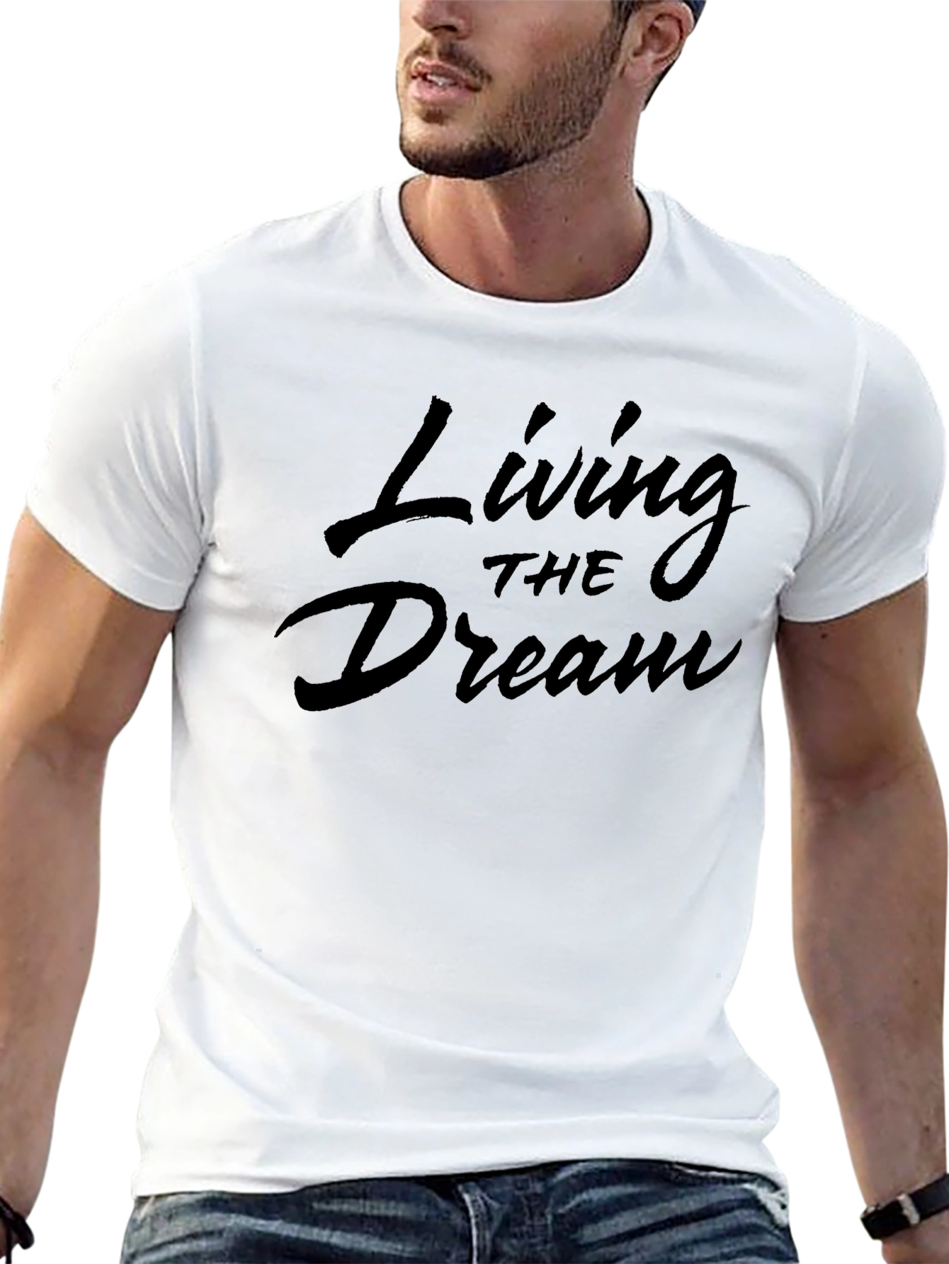 Living the Dream Black Graphic T-Shirt