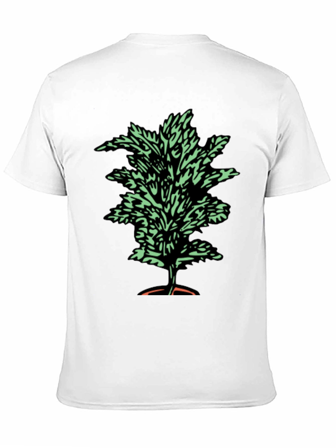 Botanical Print Tee - Black Cotton T-Shirt