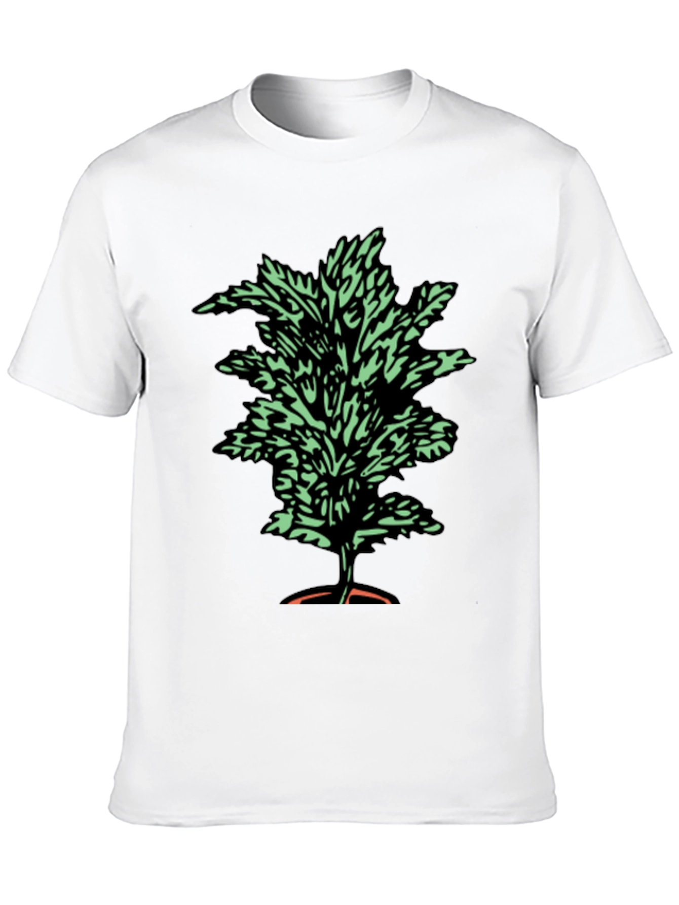 Botanical Print Tee - Black Cotton T-Shirt