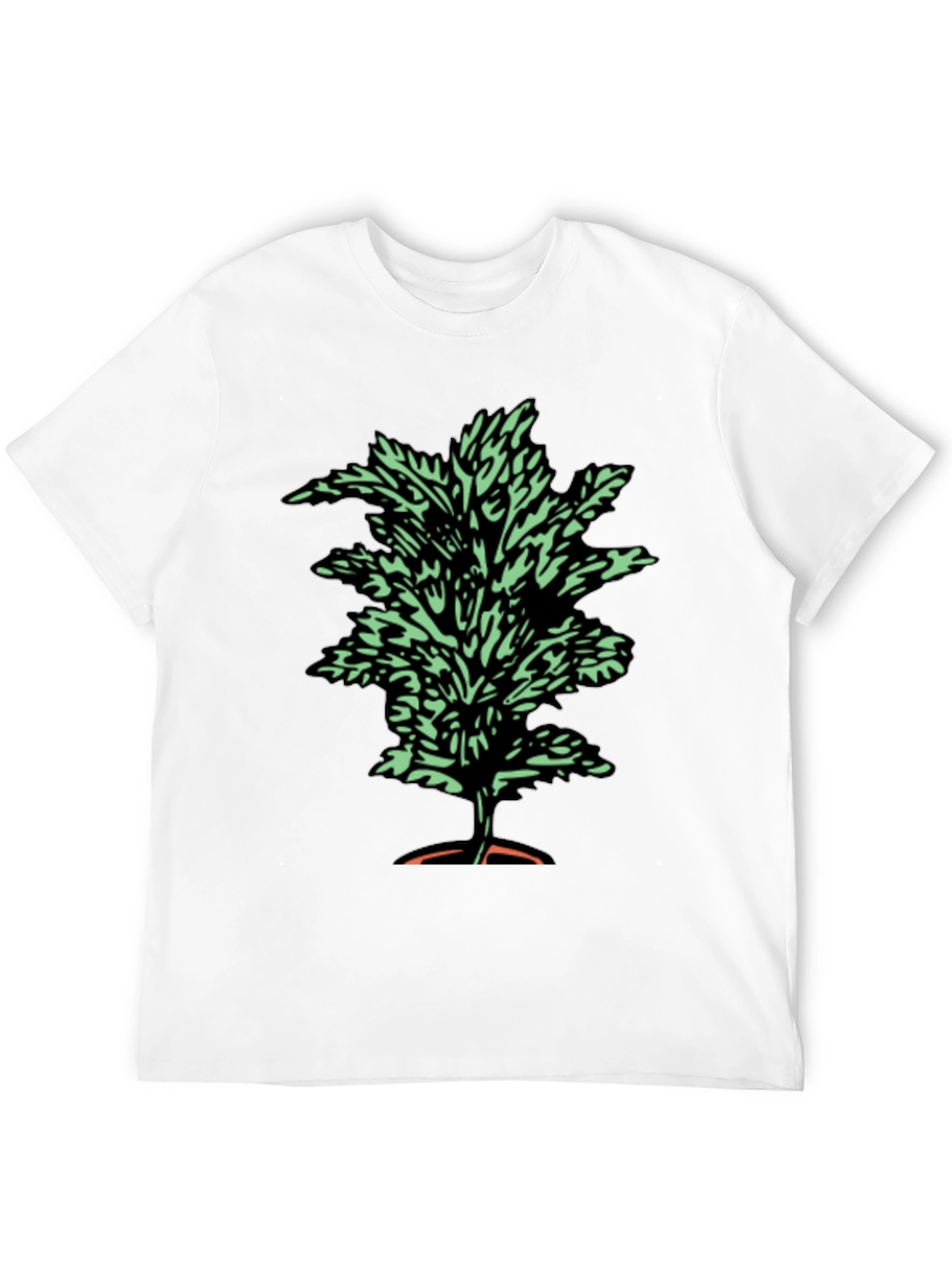 Botanical Print Tee - Black Cotton T-Shirt