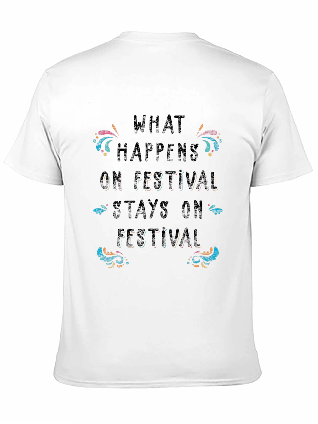 Festival Vibes Graphic Tee - Black Cotton T-Shirt