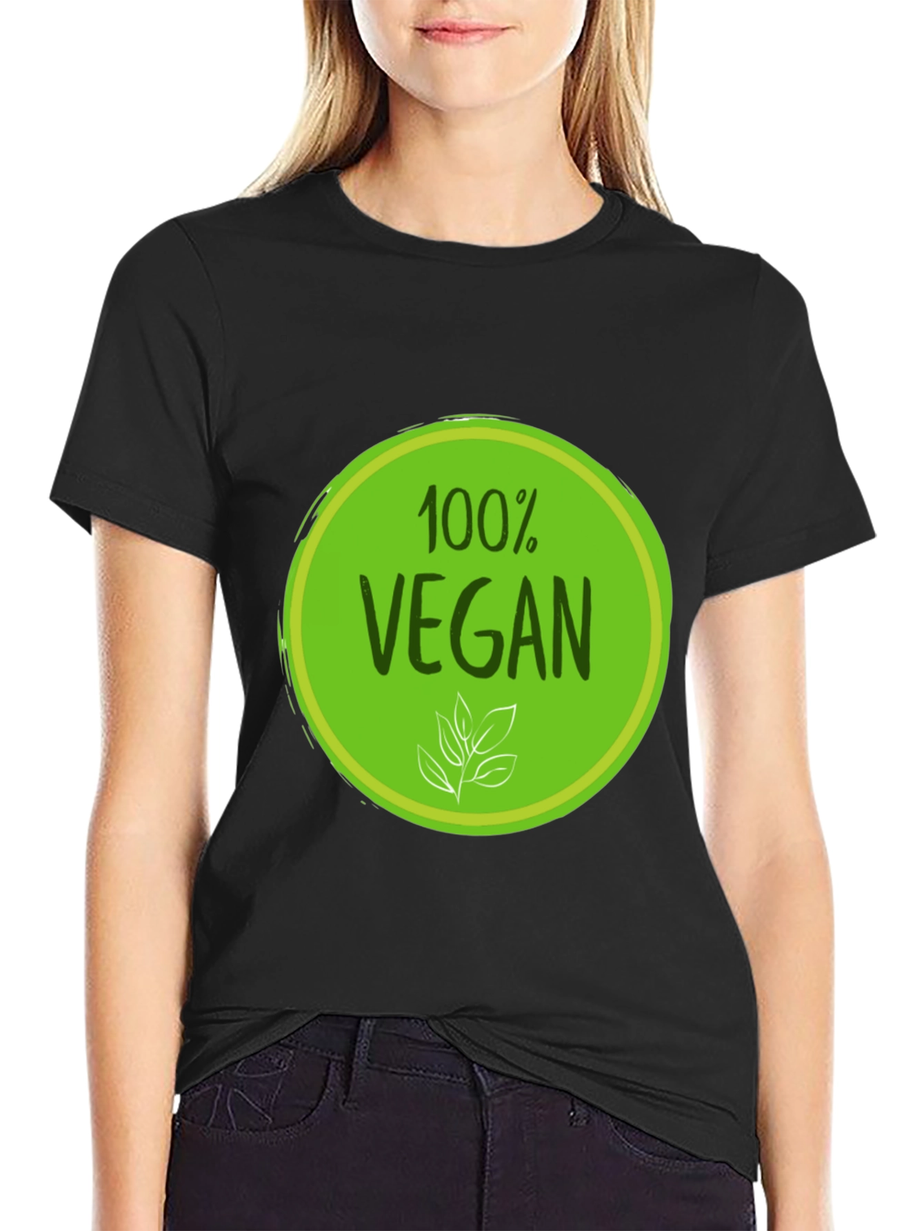 100% Vegan Black Graphic Tee