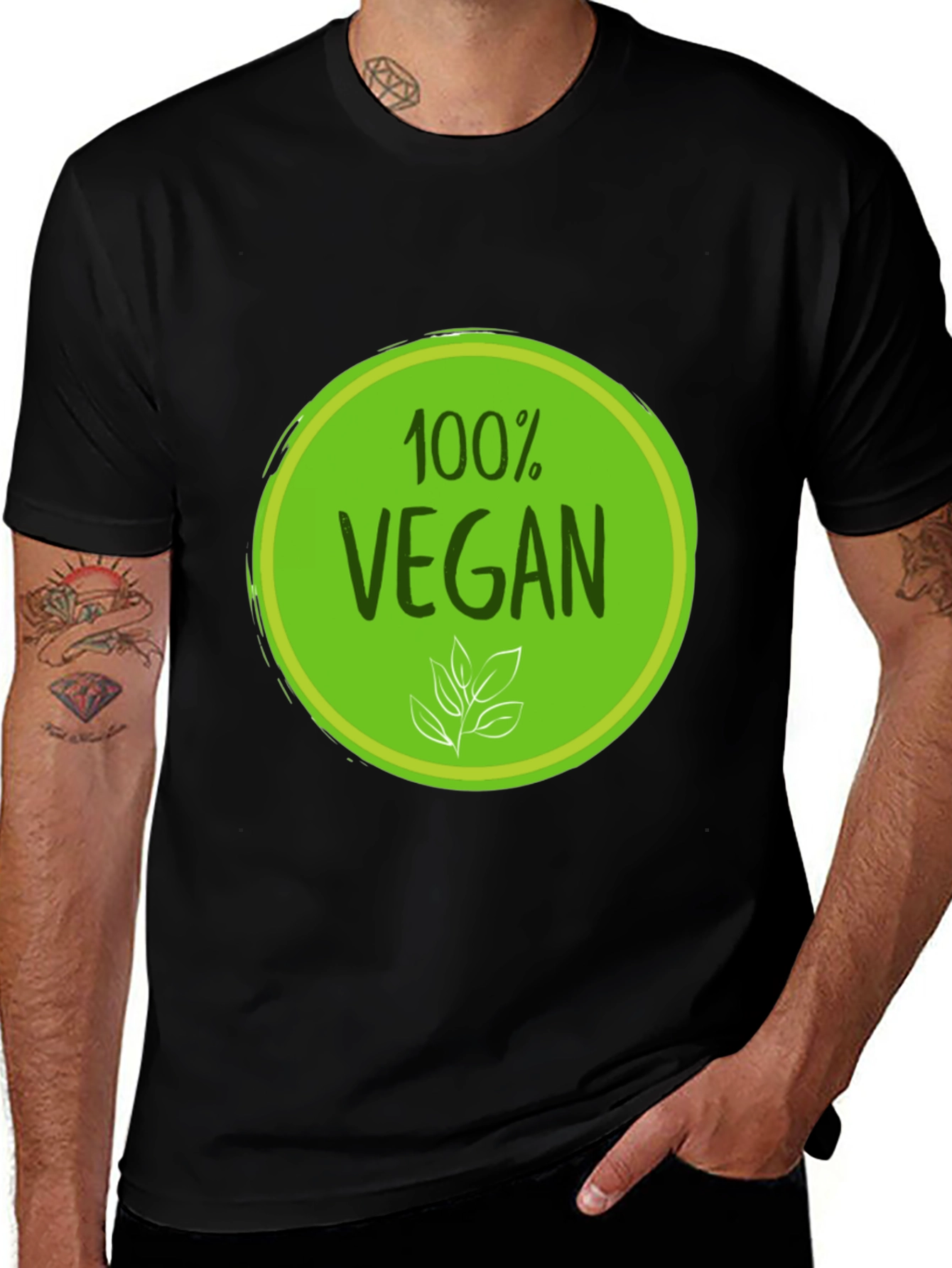 100% Vegan Black Graphic Tee