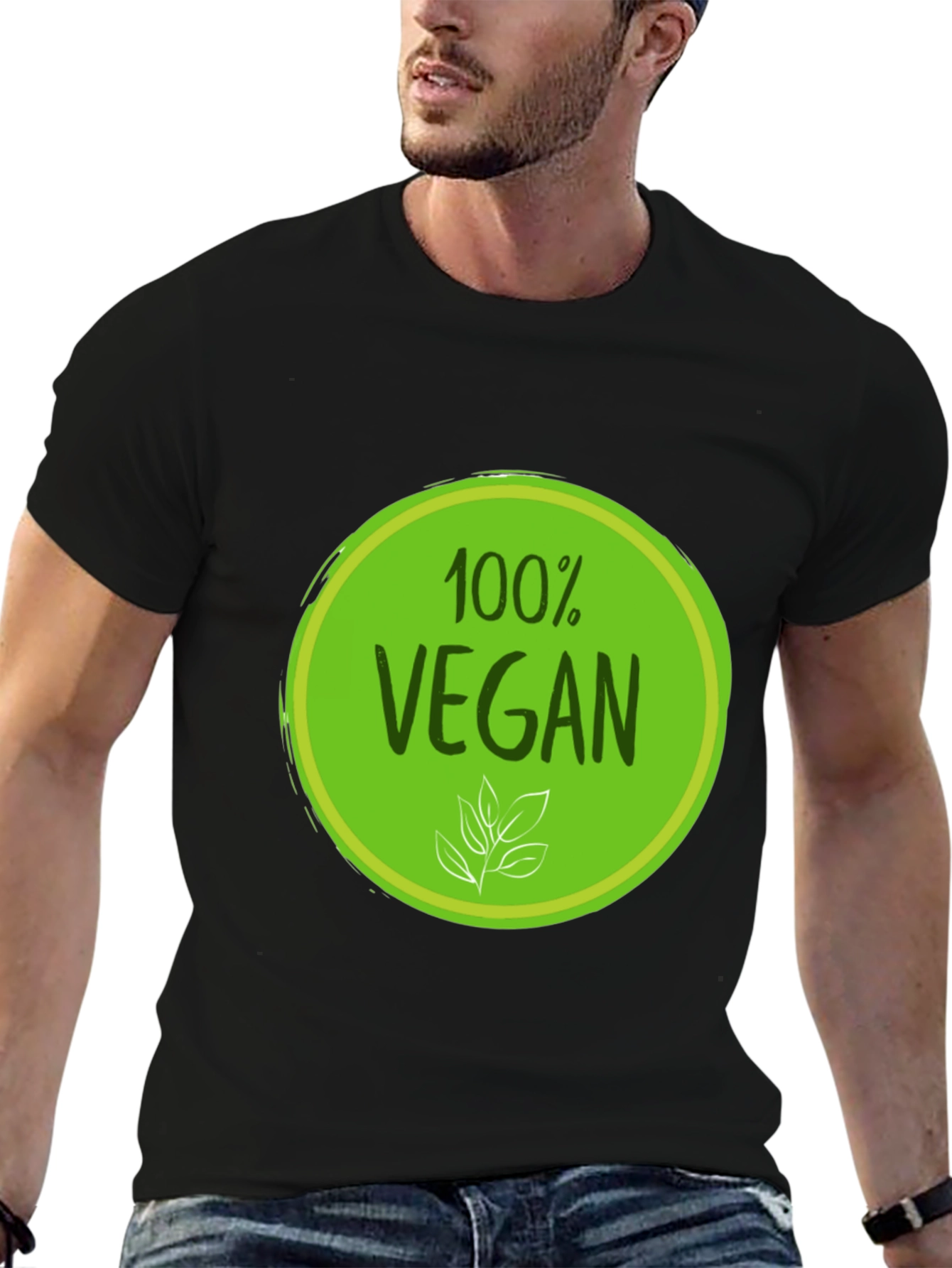 100% Vegan Black Graphic Tee