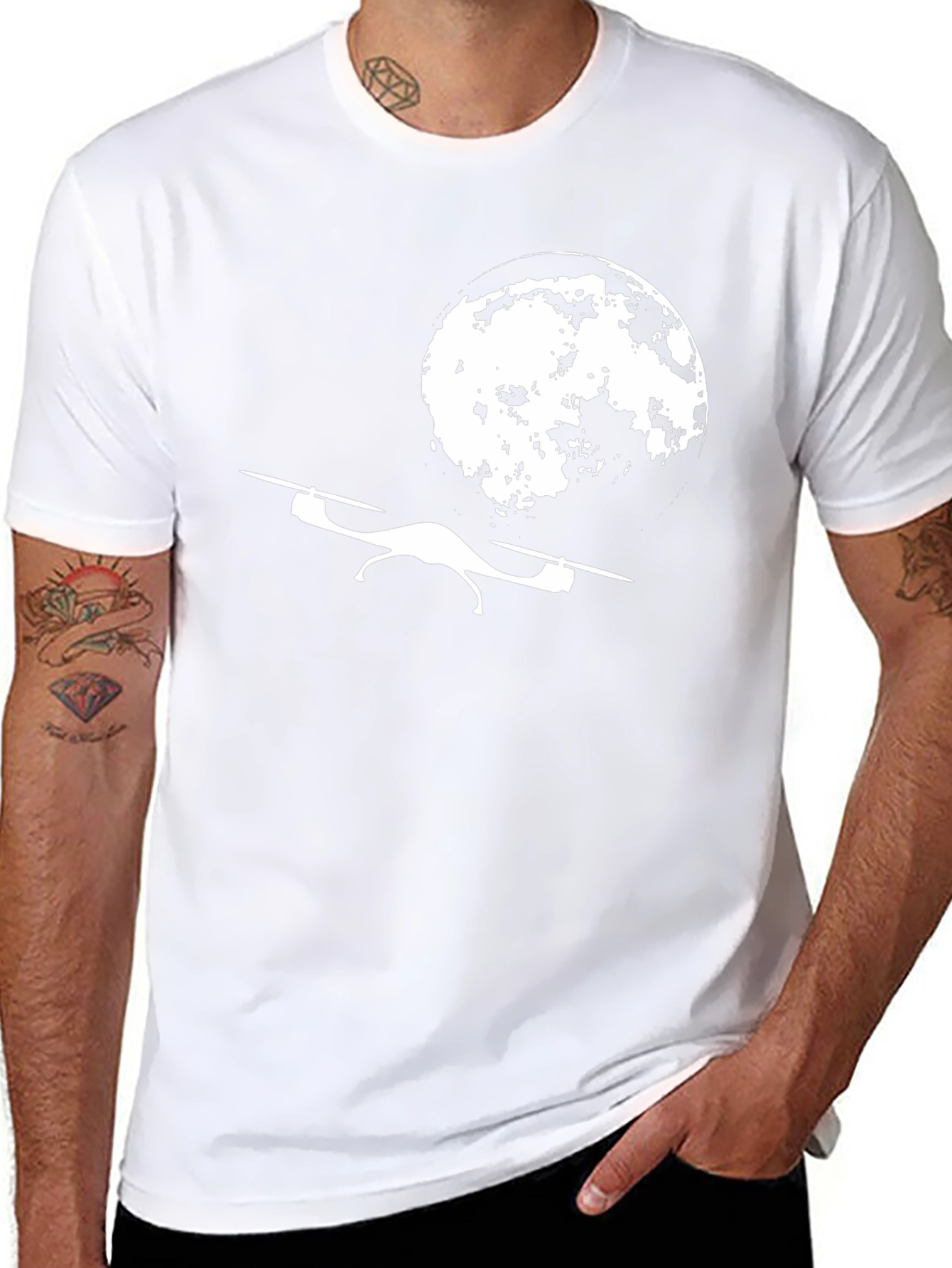 Drone to the Moon T-Shirt - Unique Graphic Tee