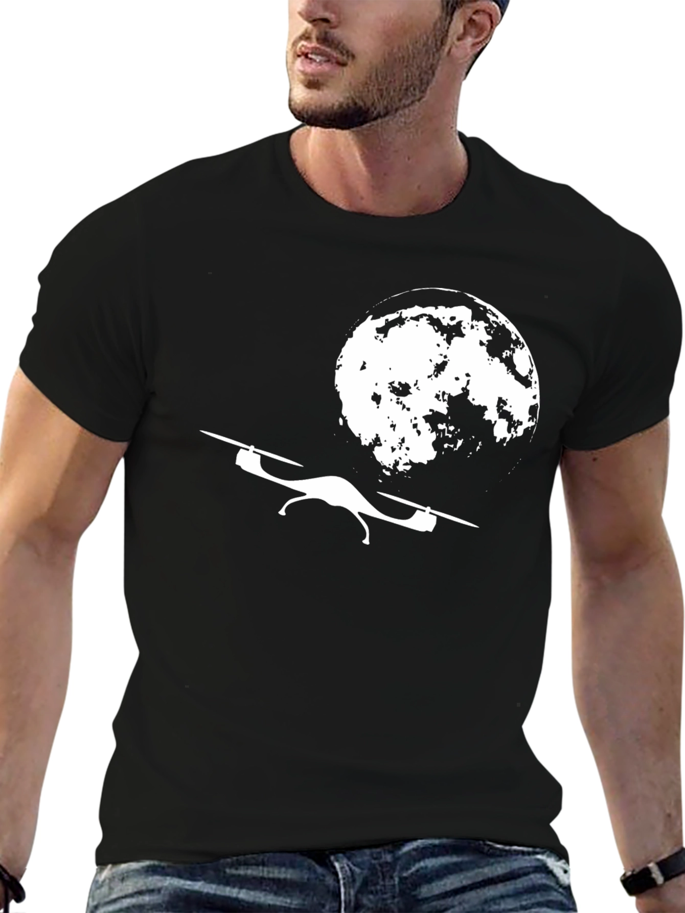 Drone to the Moon T-Shirt - Unique Graphic Tee
